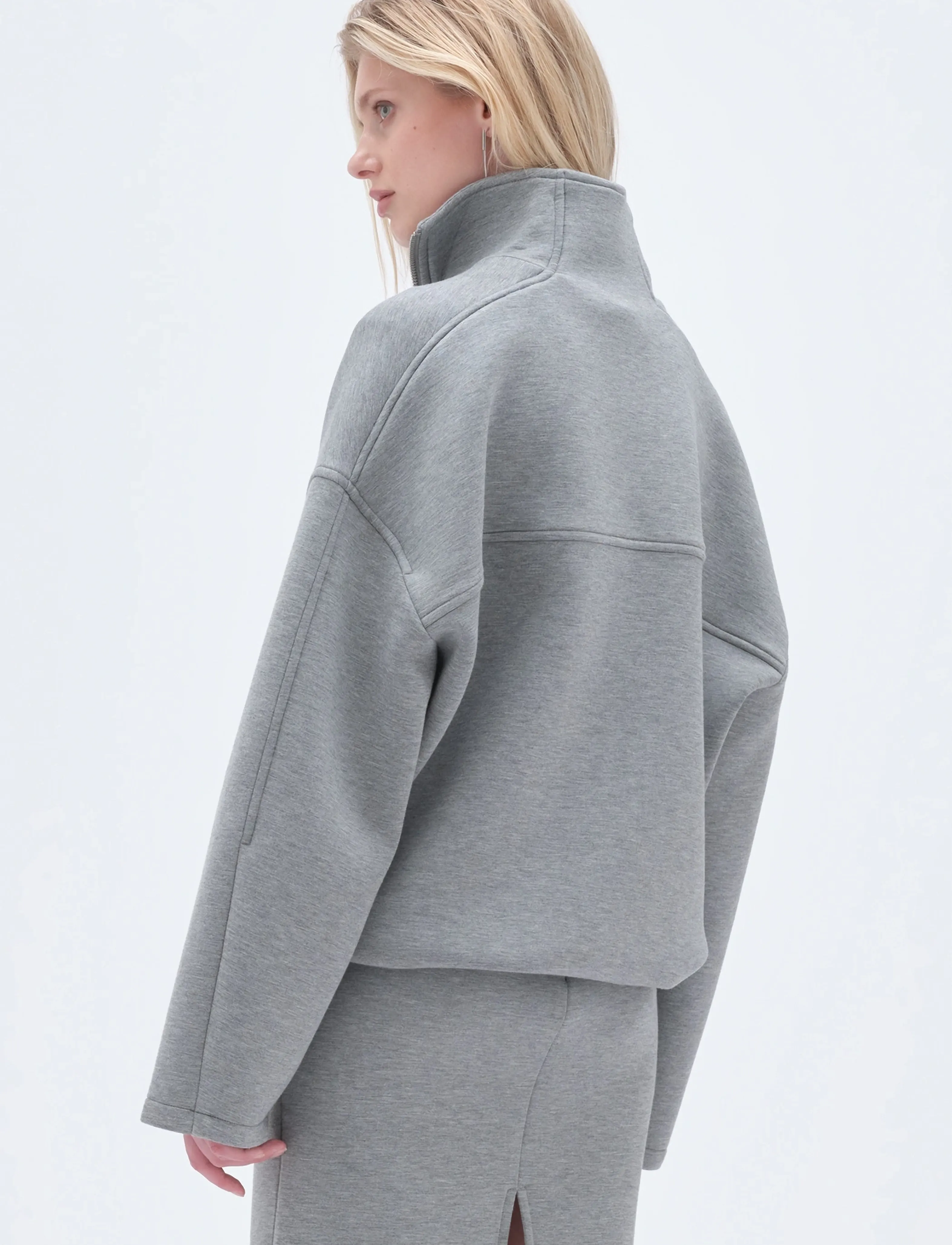 REMAIN Birger Christensen - SOFT ZIPPED JACKET - hættetrøjer - grey melange - 3