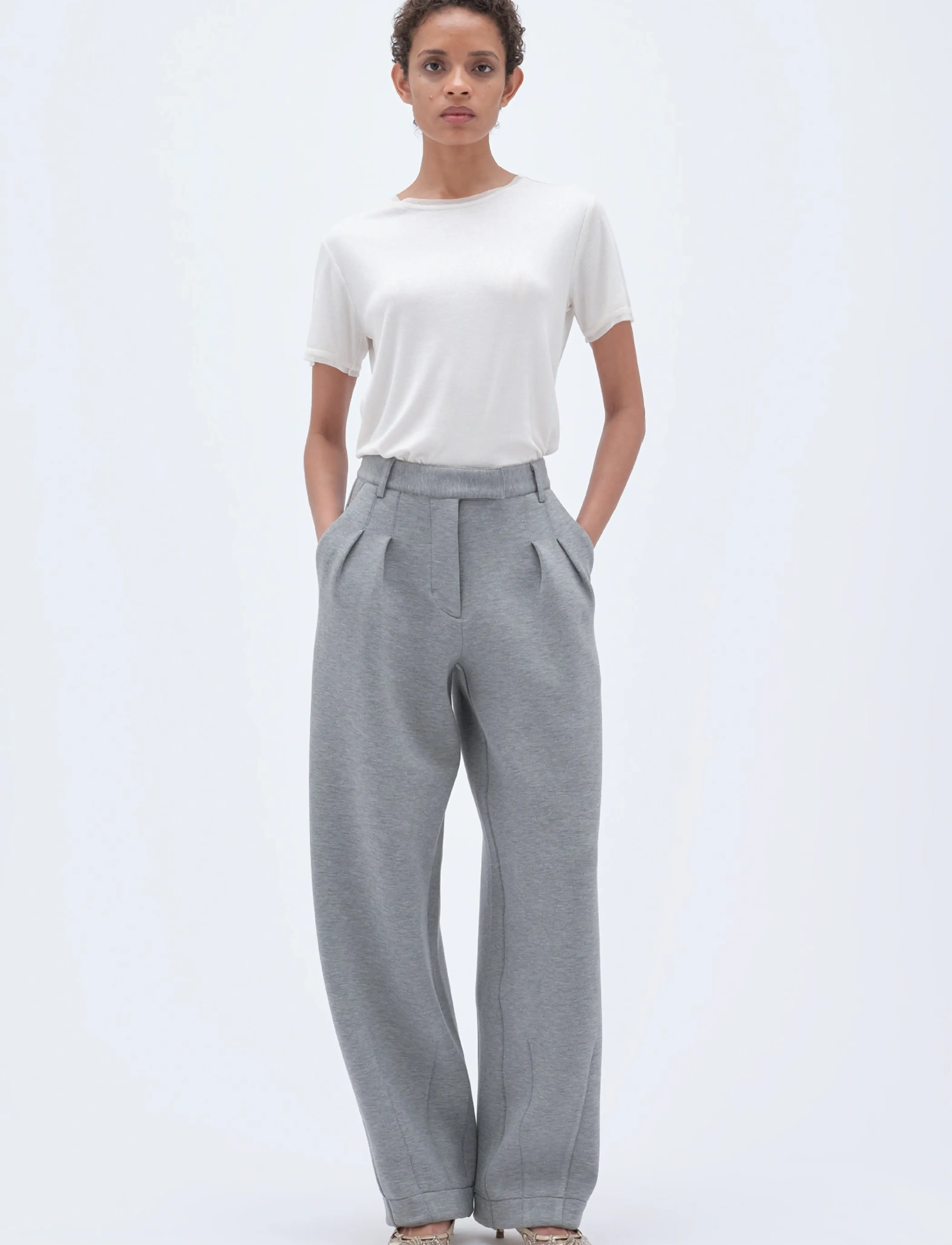 REMAIN Birger Christensen SOFT COCOON PANTS - REMAIN - GREY MELANGE / grey