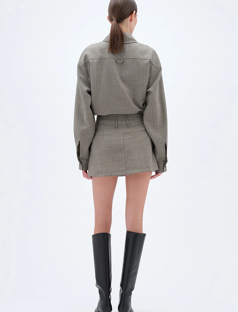 REMAIN Birger Christensen - DOUBLE WAISTBAND SKIRT - faltenröcke - vetiver - 3