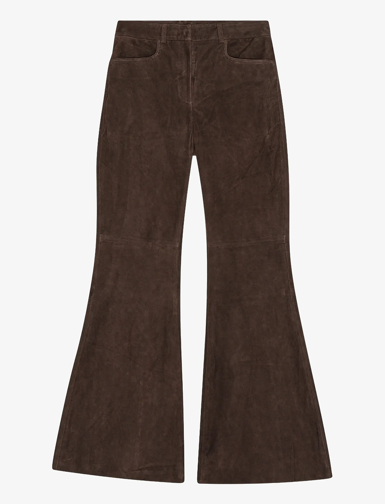 REMAIN Birger Christensen - FLARED SUEDE PANTS - alt laiad püksid - chicory coffee - 1