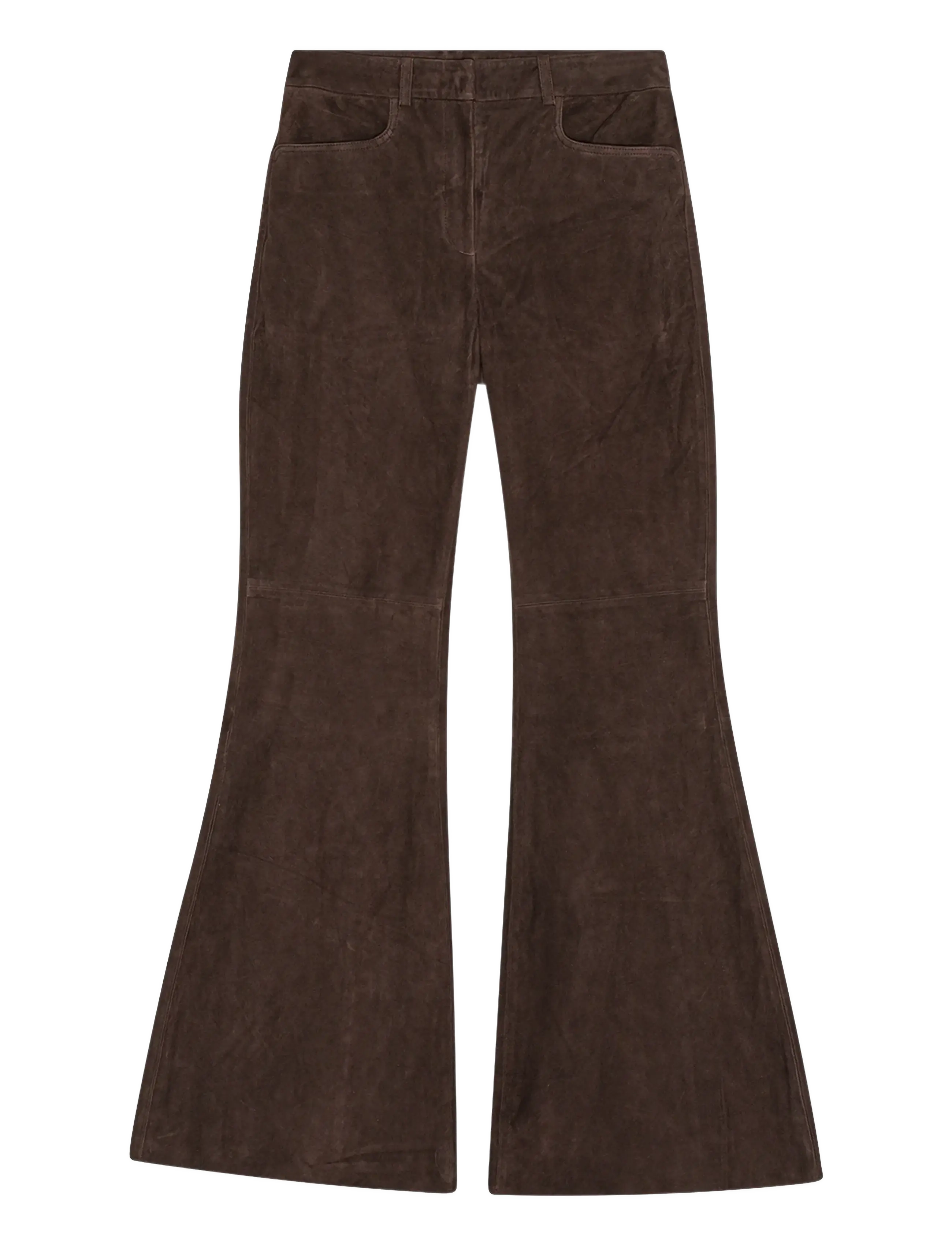 REMAIN Birger Christensen FLARED SUEDE PANTS - REMAIN Birger Christensen - CHICORY COFFEE / brown
