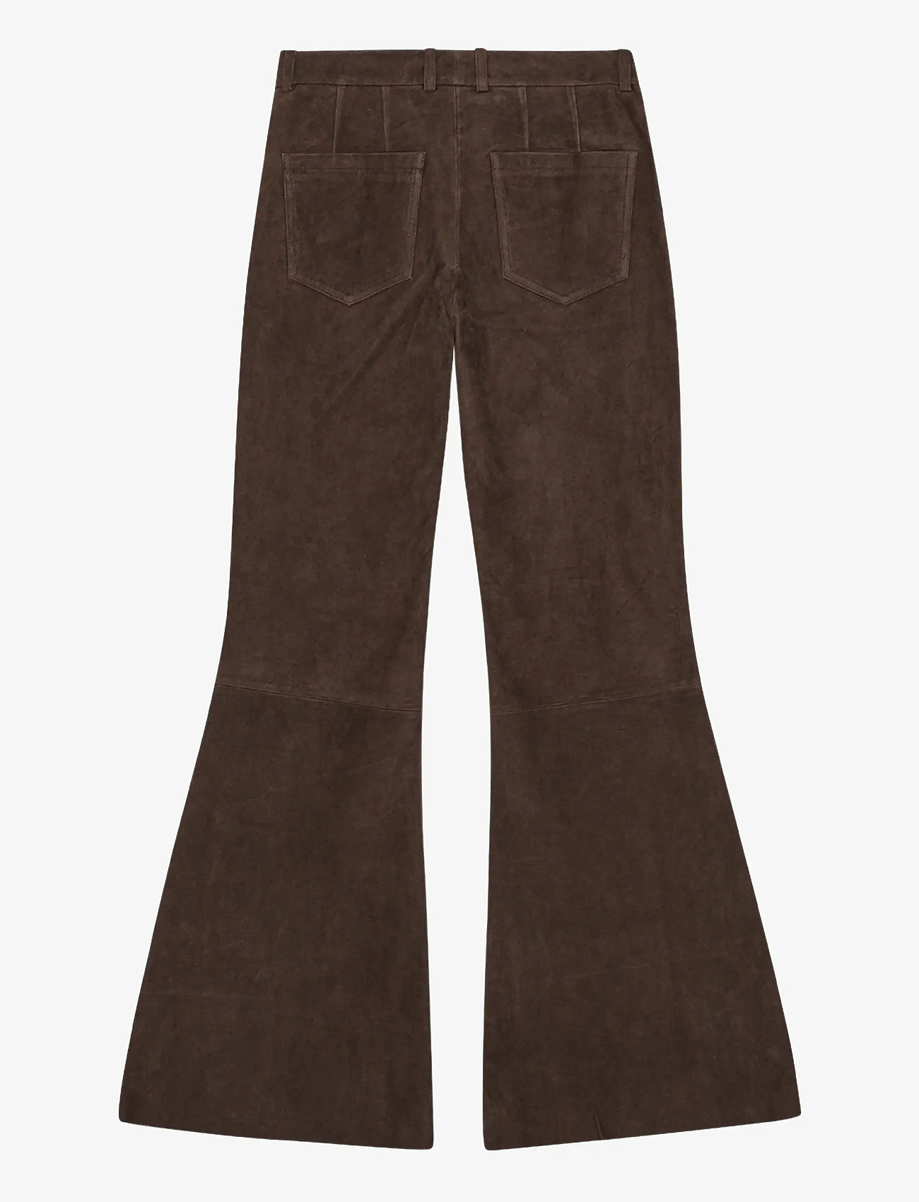 REMAIN Birger Christensen - FLARED SUEDE PANTS - alt laiad püksid - chicory coffee - 2
