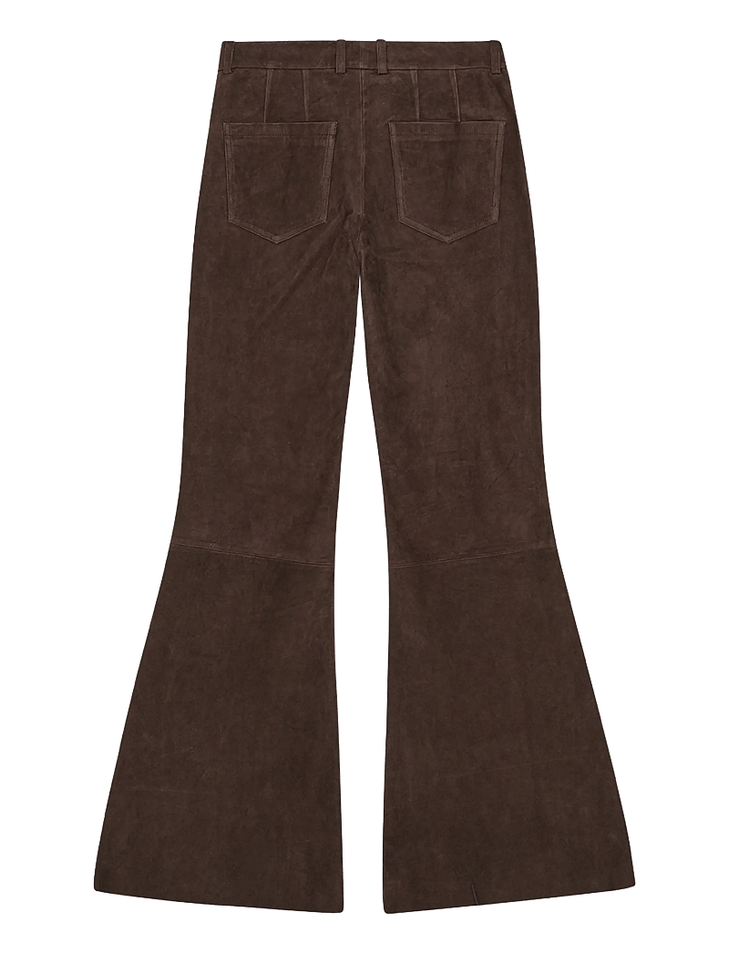 REMAIN Birger Christensen - FLARED SUEDE PANTS - alt laiad püksid - chicory coffee - 2