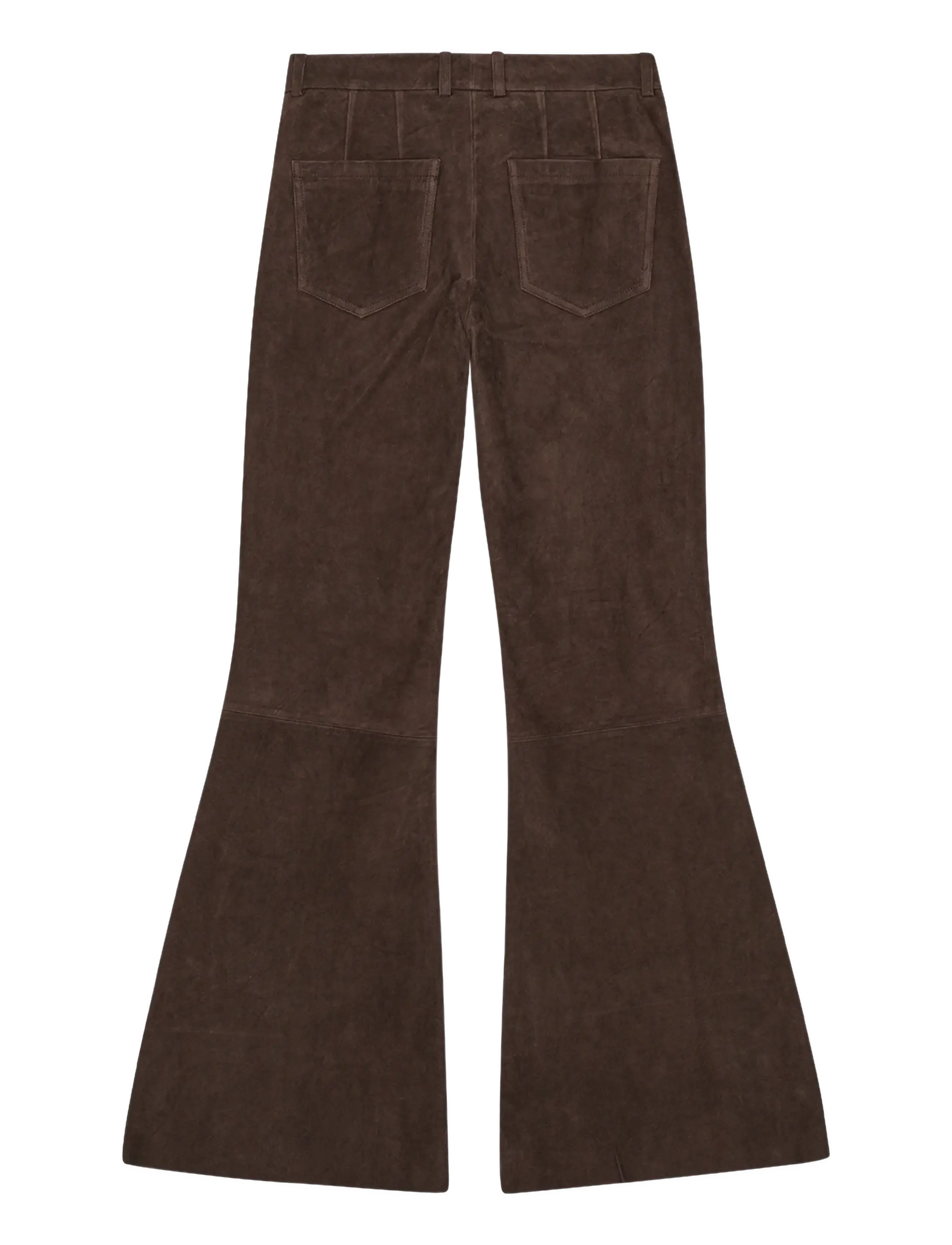 REMAIN Birger Christensen - FLARED SUEDE PANTS - chicory coffee - 2