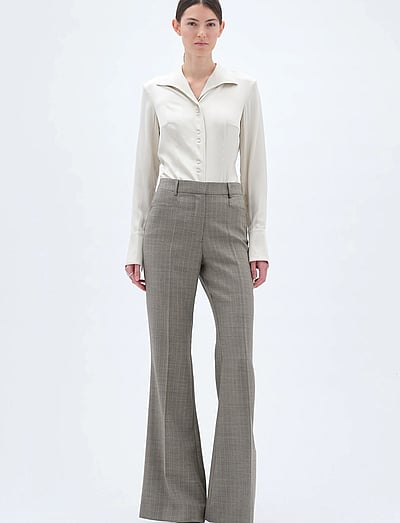 REMAIN Birger Christensen FLARED PANTS - REMAIN - VETIVER / grey