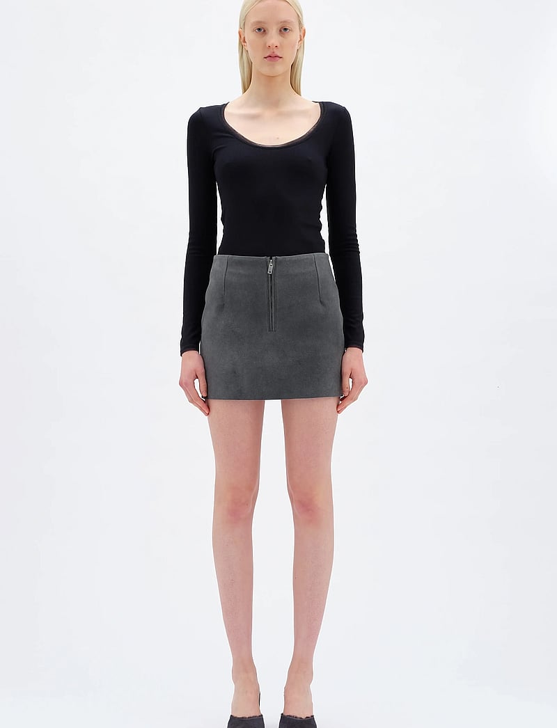 REMAIN Birger Christensen - LONG SLEEVE JERSEY TOP - langærmede toppe - anthracite - 0