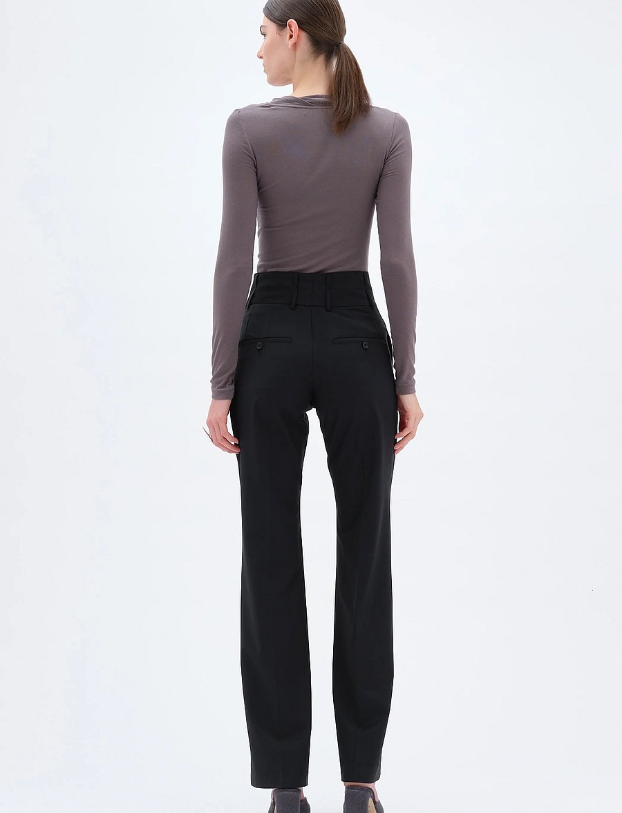 REMAIN Birger Christensen - DOUBLE WAISTBAND PANTS - black - 3