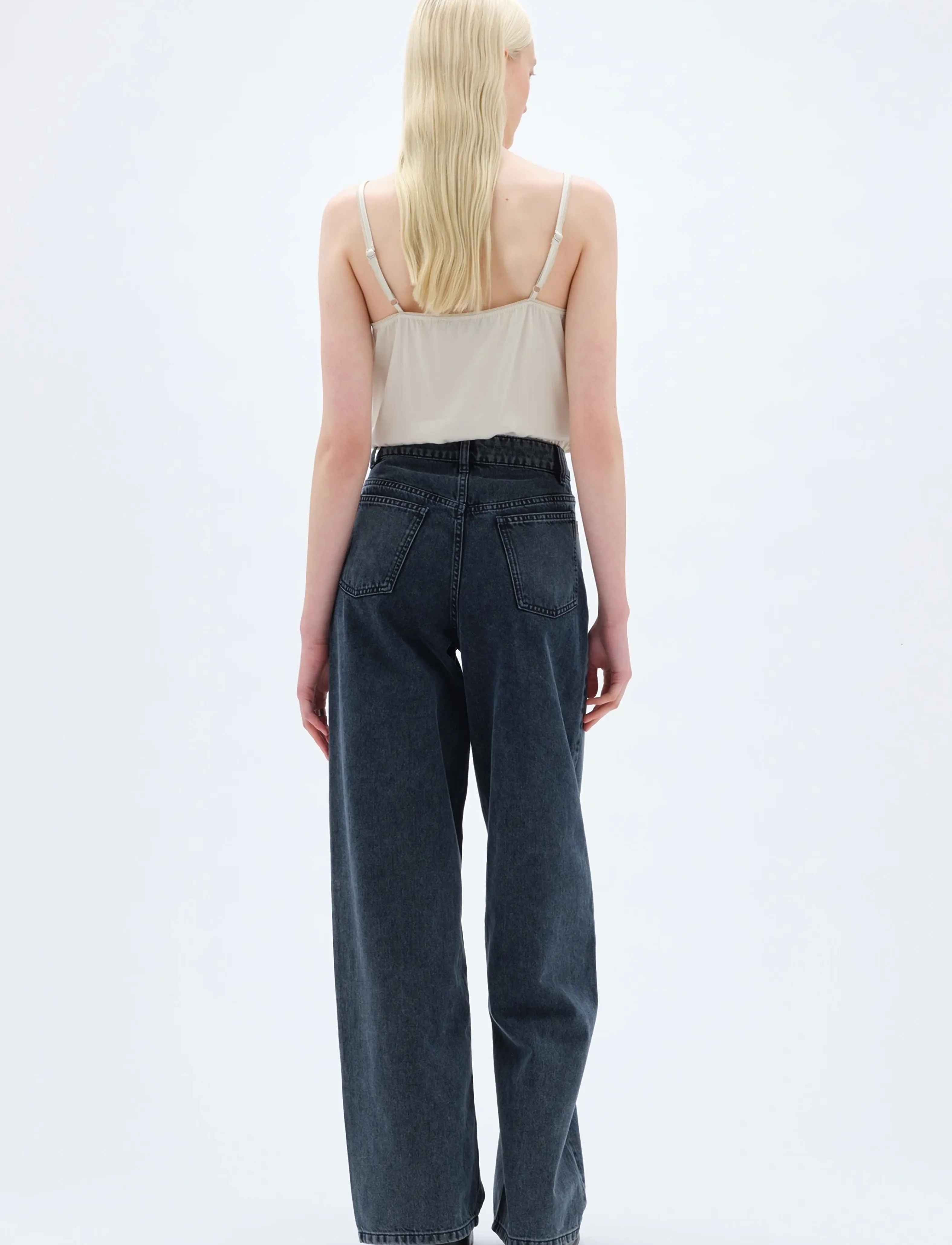 REMAIN Birger Christensen - COCOON DENIM PANTS - hosen mit weitem bein - black - 3