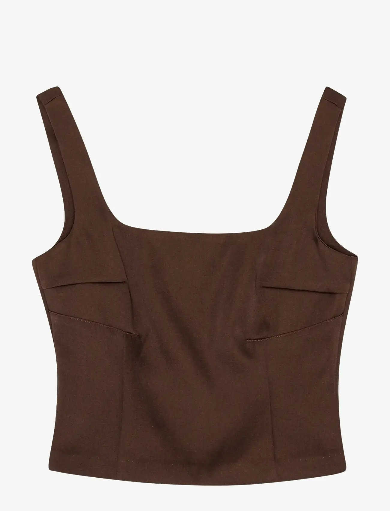 REMAIN Birger Christensen - FITTED TOP - linnen - chicory coffee - 1