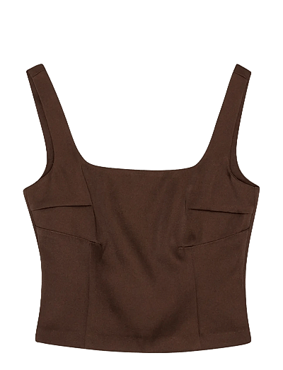 REMAIN Birger Christensen FITTED TOP - REMAIN - CHICORY COFFEE / brown