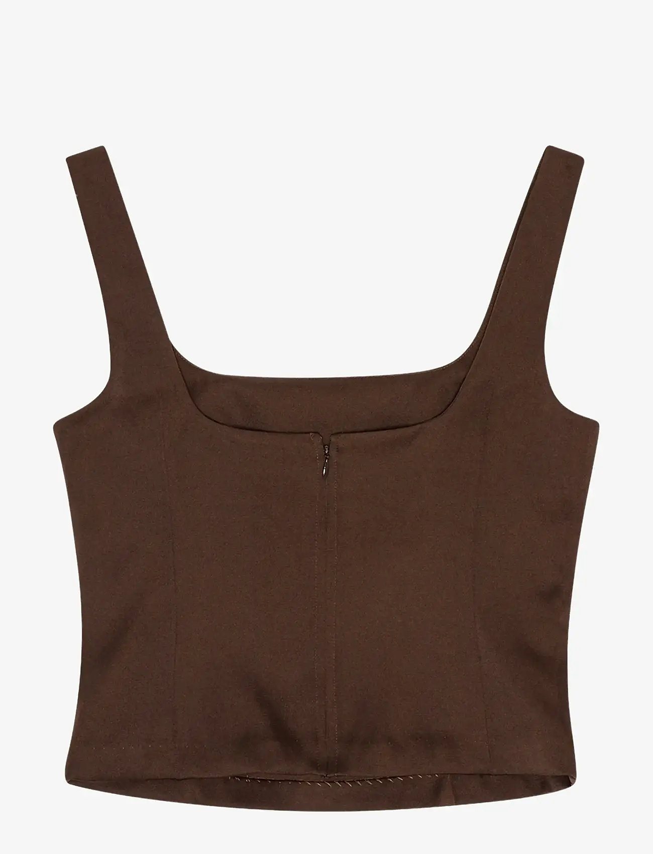 REMAIN Birger Christensen - FITTED TOP - linnen - chicory coffee - 2