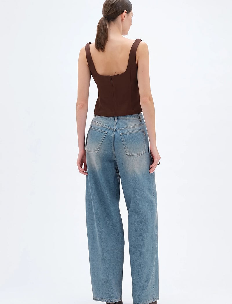 REMAIN Birger Christensen - FITTED TOP - linnen - chicory coffee - 3