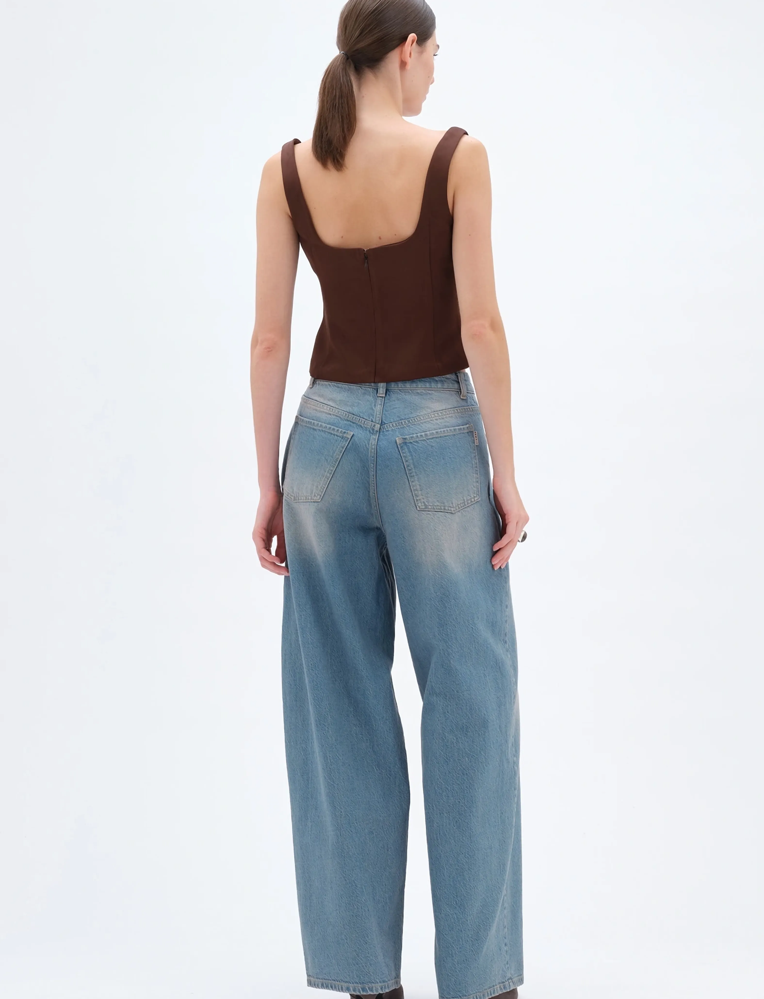 REMAIN Birger Christensen - FITTED TOP - peopluusid - chicory coffee - 3