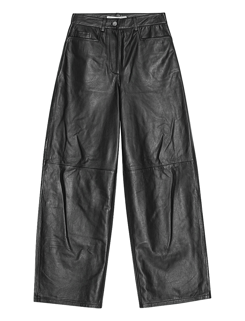 REMAIN Birger Christensen - COCOON LEATHER PANTS - barrel-hosen - black - 1