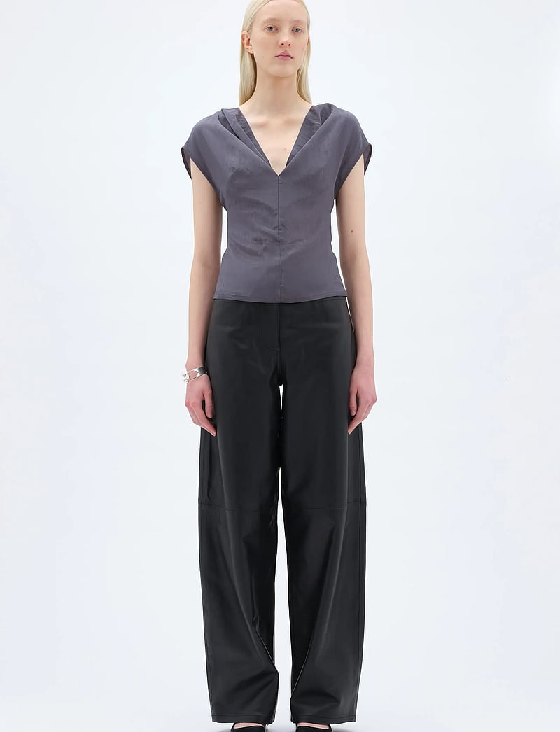 REMAIN Birger Christensen - COCOON LEATHER PANTS - barrel-hosen - black - 0