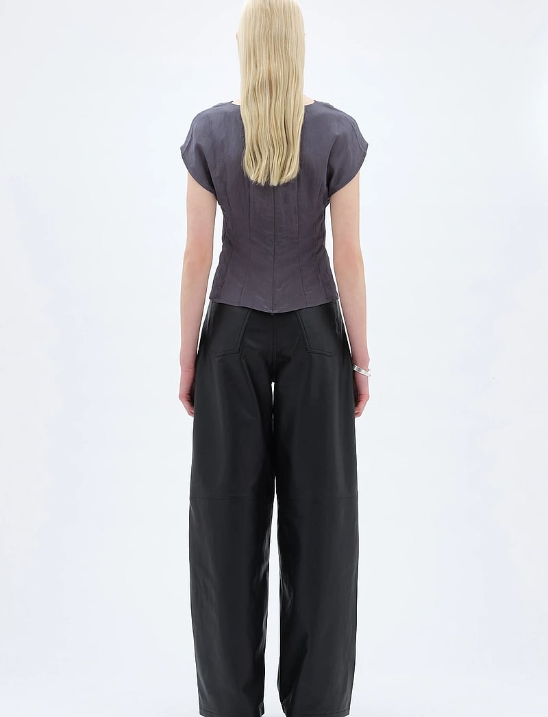 REMAIN Birger Christensen - COCOON LEATHER PANTS - barrel-hosen - black - 3