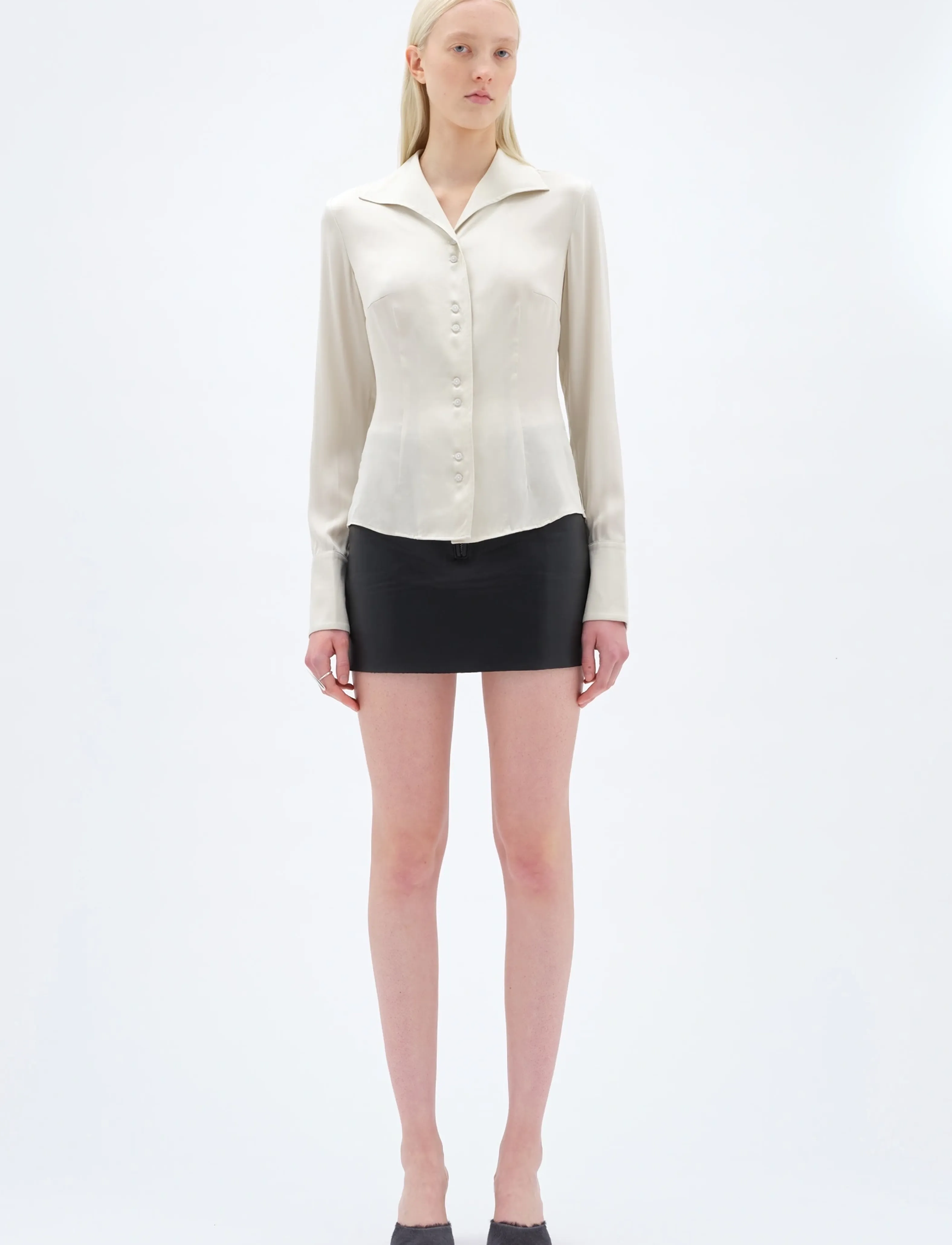 REMAIN Birger Christensen SLIM FIT SHIRT - Hemden - SILVER GREEN / cream