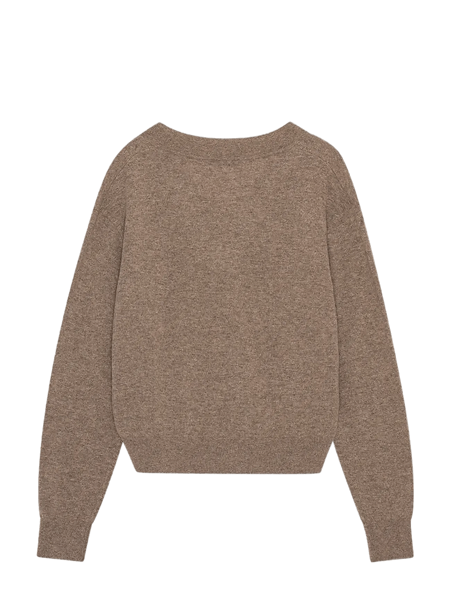 REMAIN Birger Christensen - V-NECK SWEATER - kashmir - walnut - 2