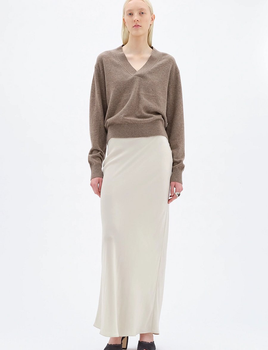 REMAIN Birger Christensen - V-NECK SWEATER - kashmir - walnut - 0