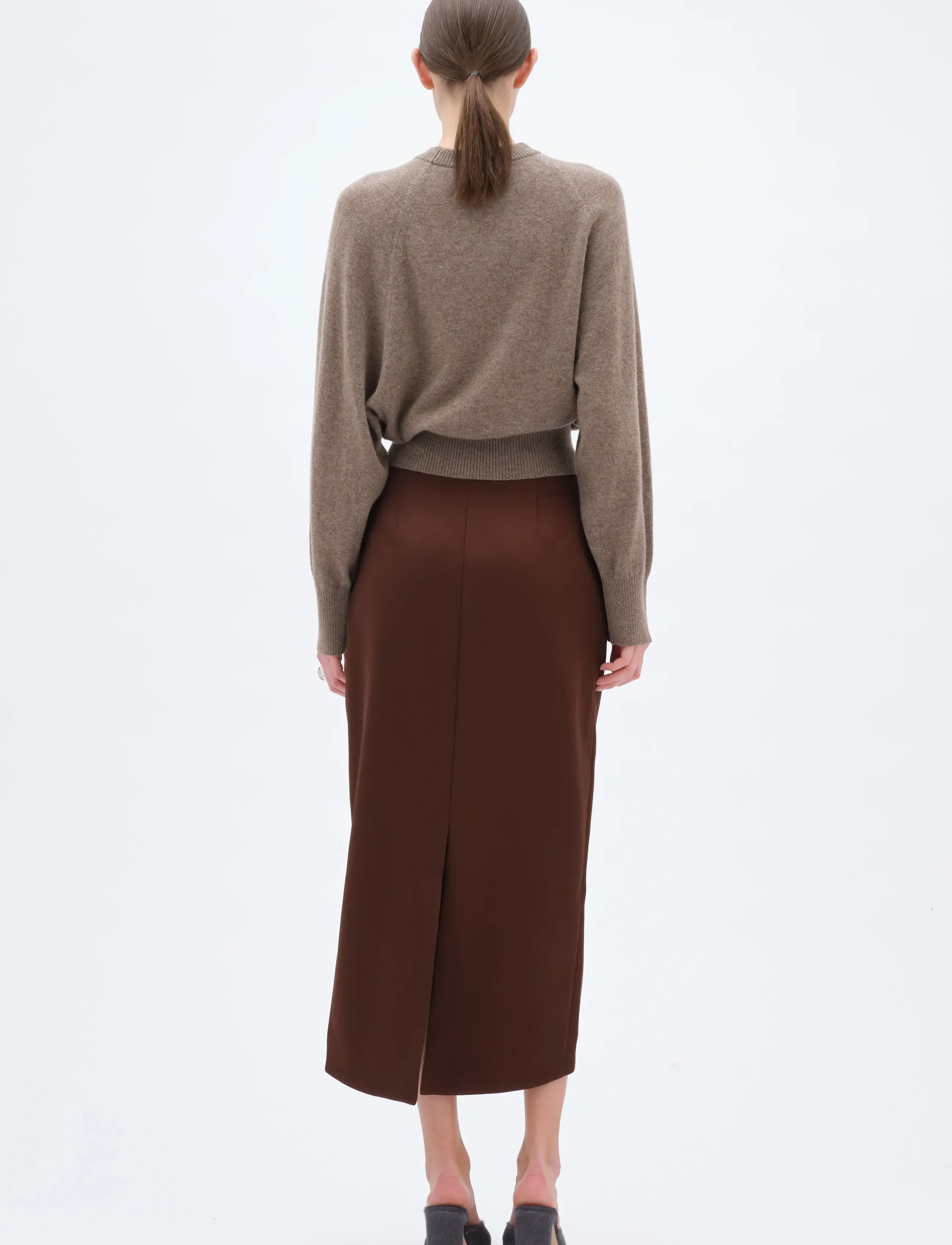 REMAIN Birger Christensen - BAT SLEEVE CREWNECK - walnut - 3