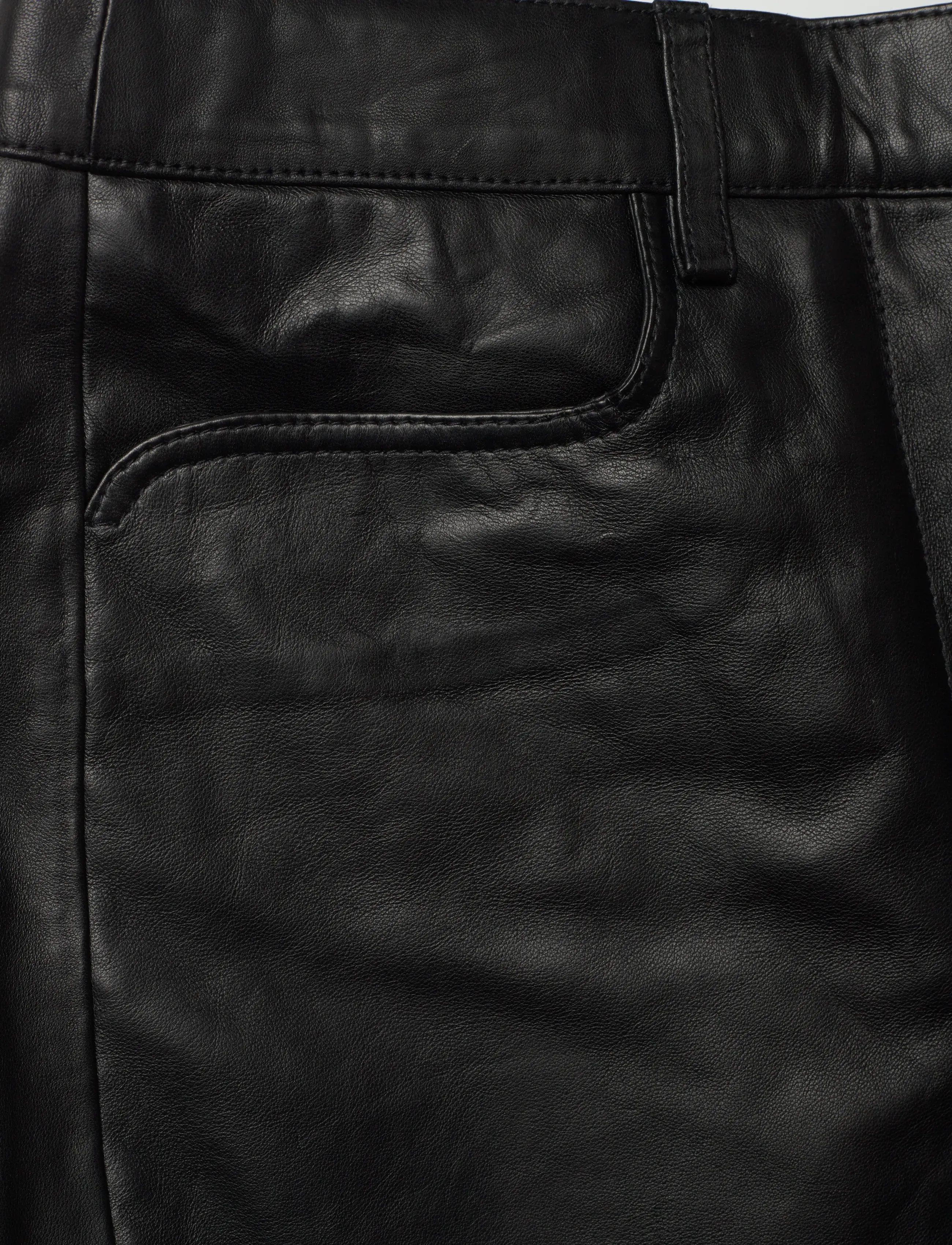REMAIN Birger Christensen - STRAIGHT LEG LEATHER PANTS - black - 2
