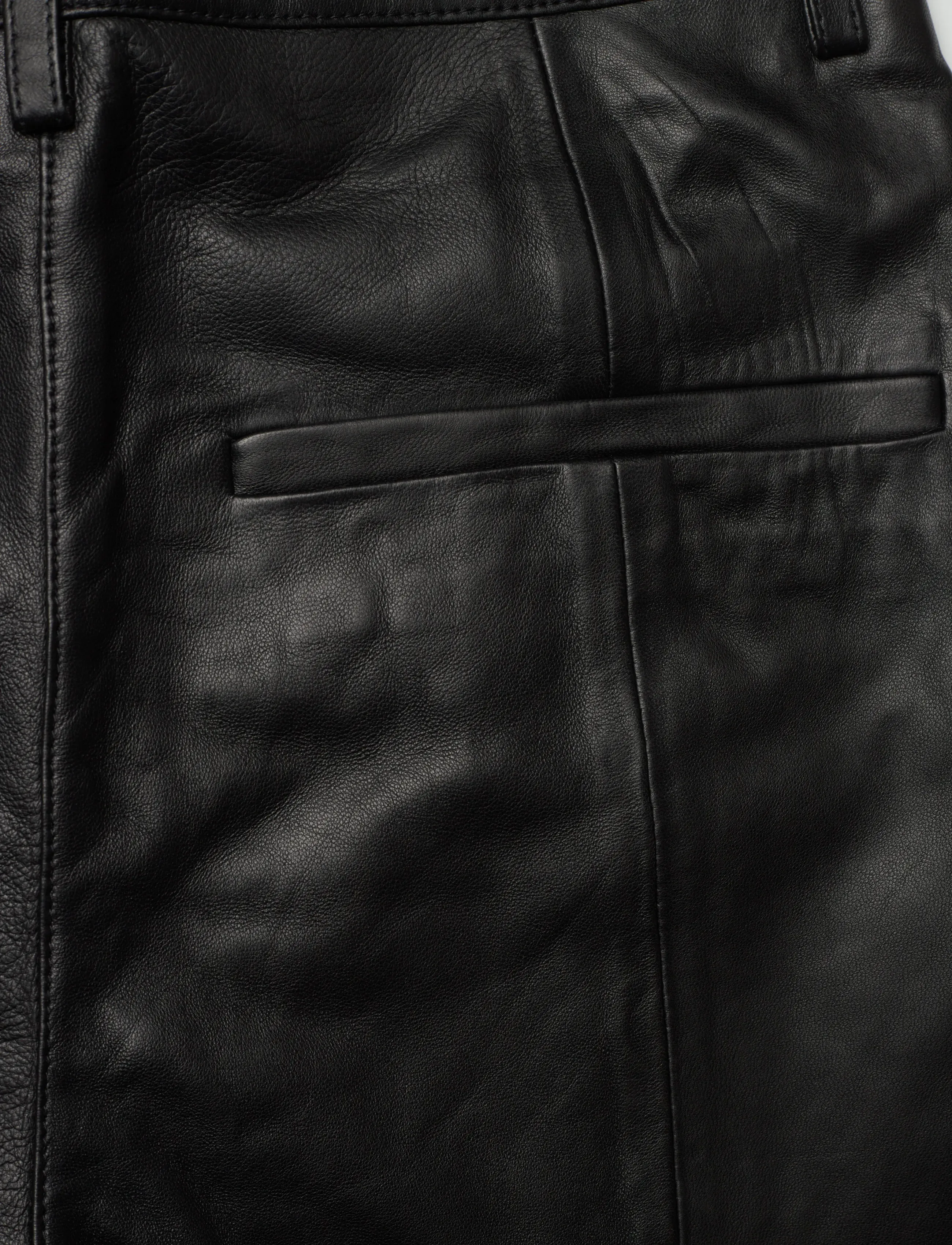 REMAIN Birger Christensen - STRAIGHT LEG LEATHER PANTS - black - 4