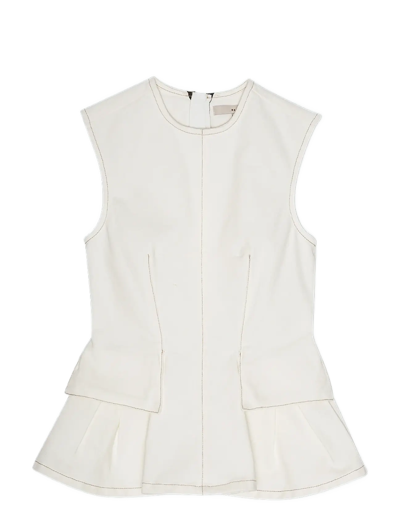 PEPLUM DENIM TOP - ECRU