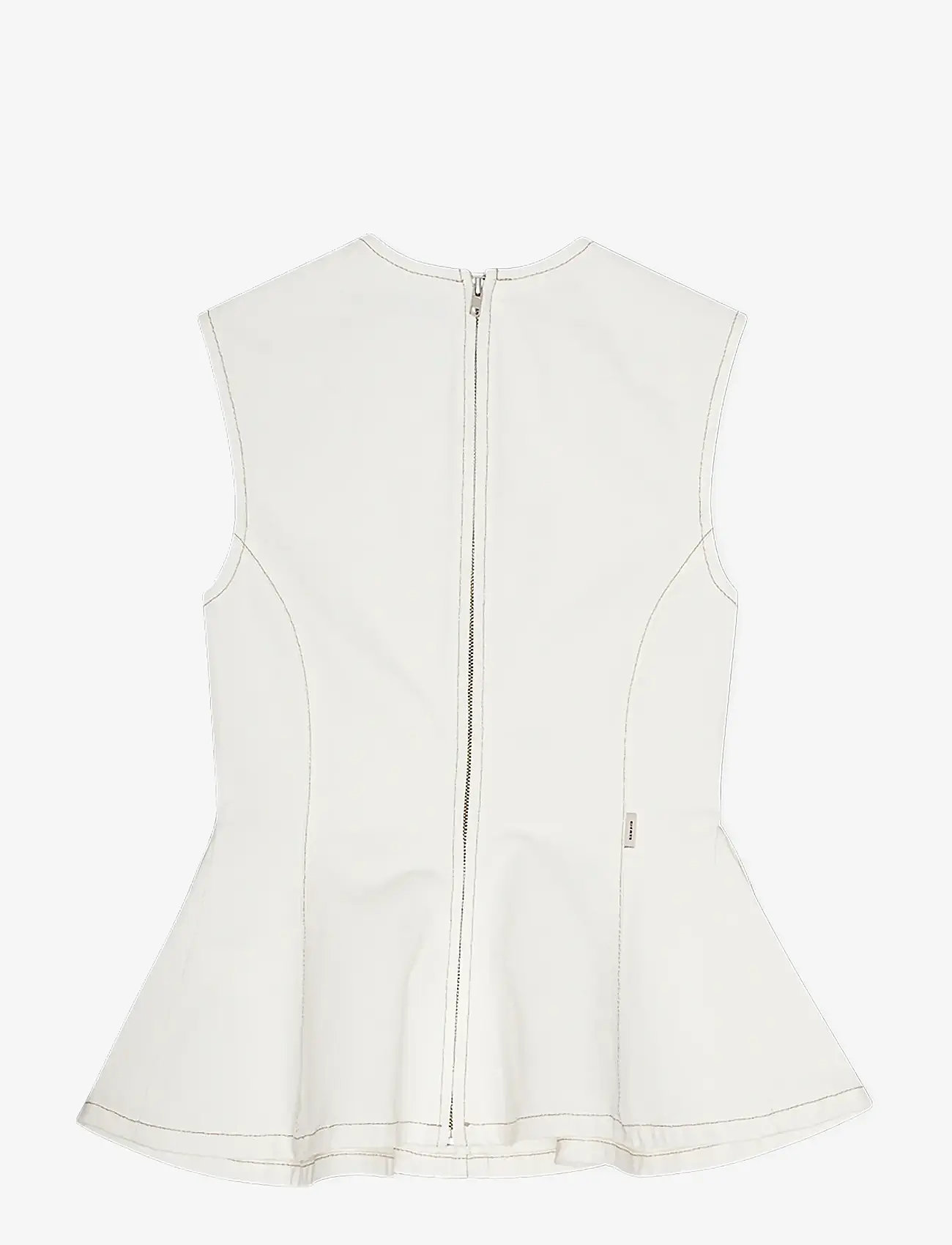 REMAIN Birger Christensen - PEPLUM DENIM TOP - linnen - ecru - 2