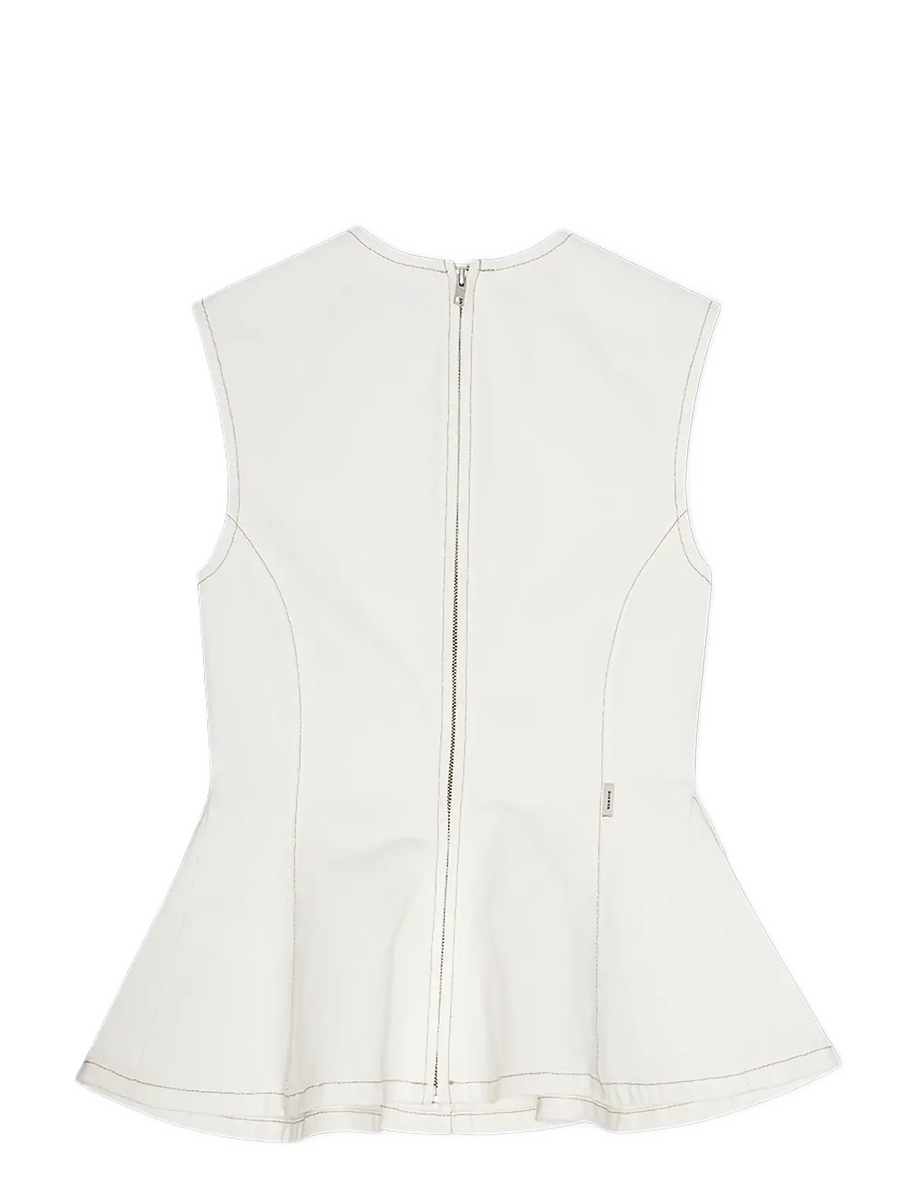 REMAIN Birger Christensen - PEPLUM DENIM TOP - topy bez rękawów - ecru - 2