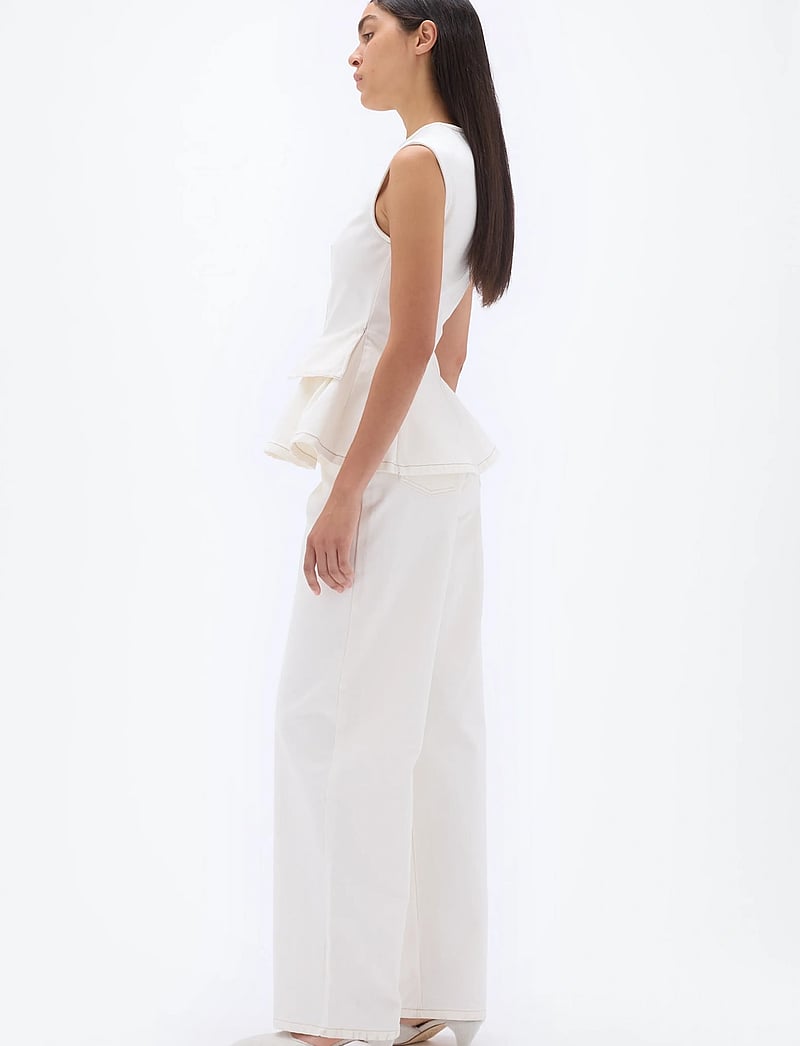 REMAIN Birger Christensen - PEPLUM DENIM TOP - linnen - ecru - 3