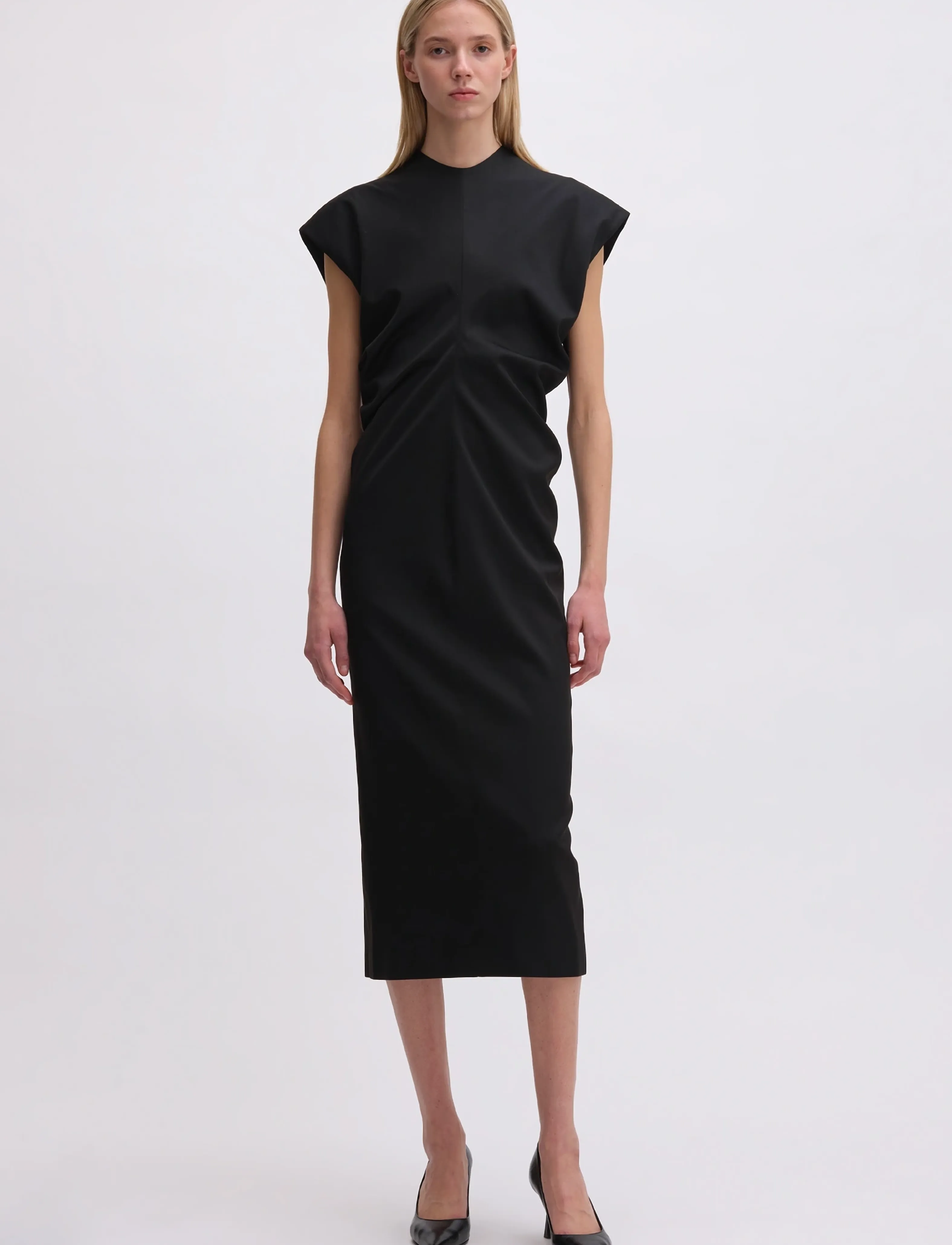 REMAIN Birger Christensen Suiting Dress, Kvinder, Midi Habitkjole, Sort, Str: 32