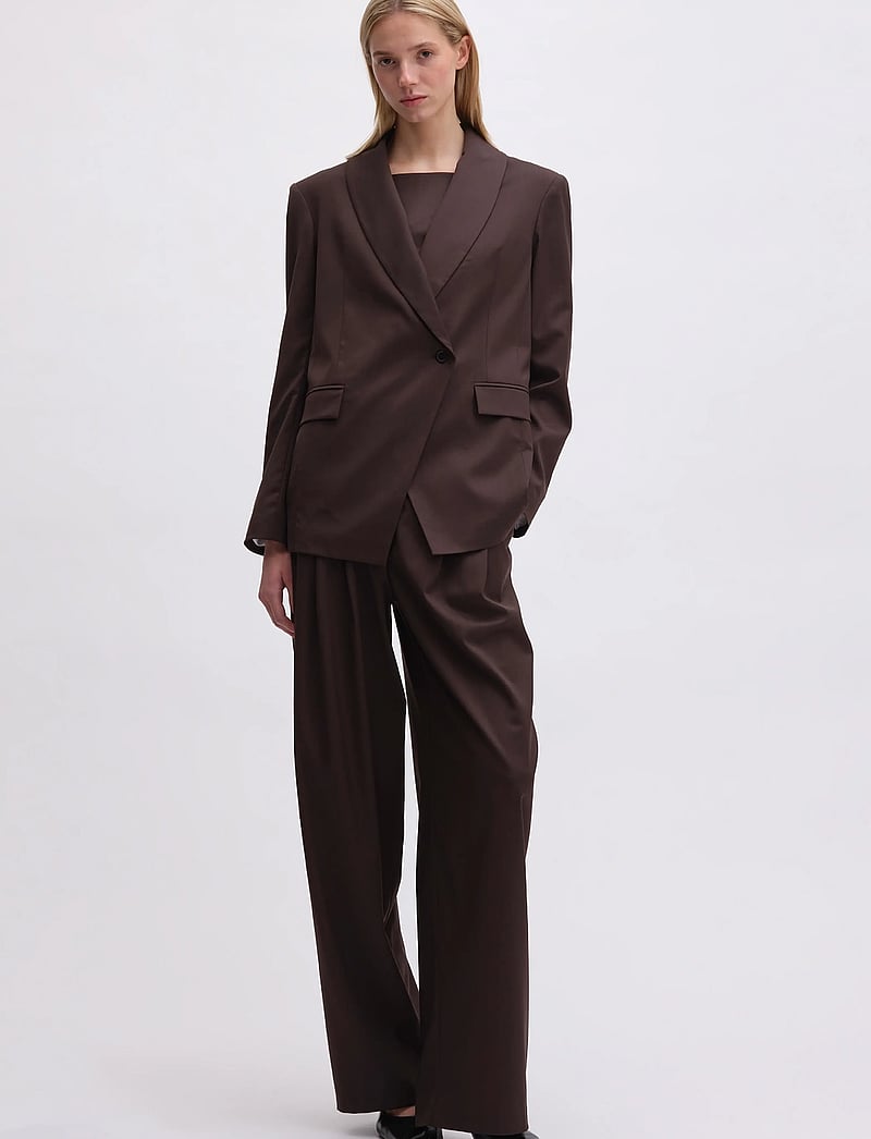 REMAIN Birger Christensen - DOUBLE BREASTED BLAZER - einreihige blazer - black coffee - 0