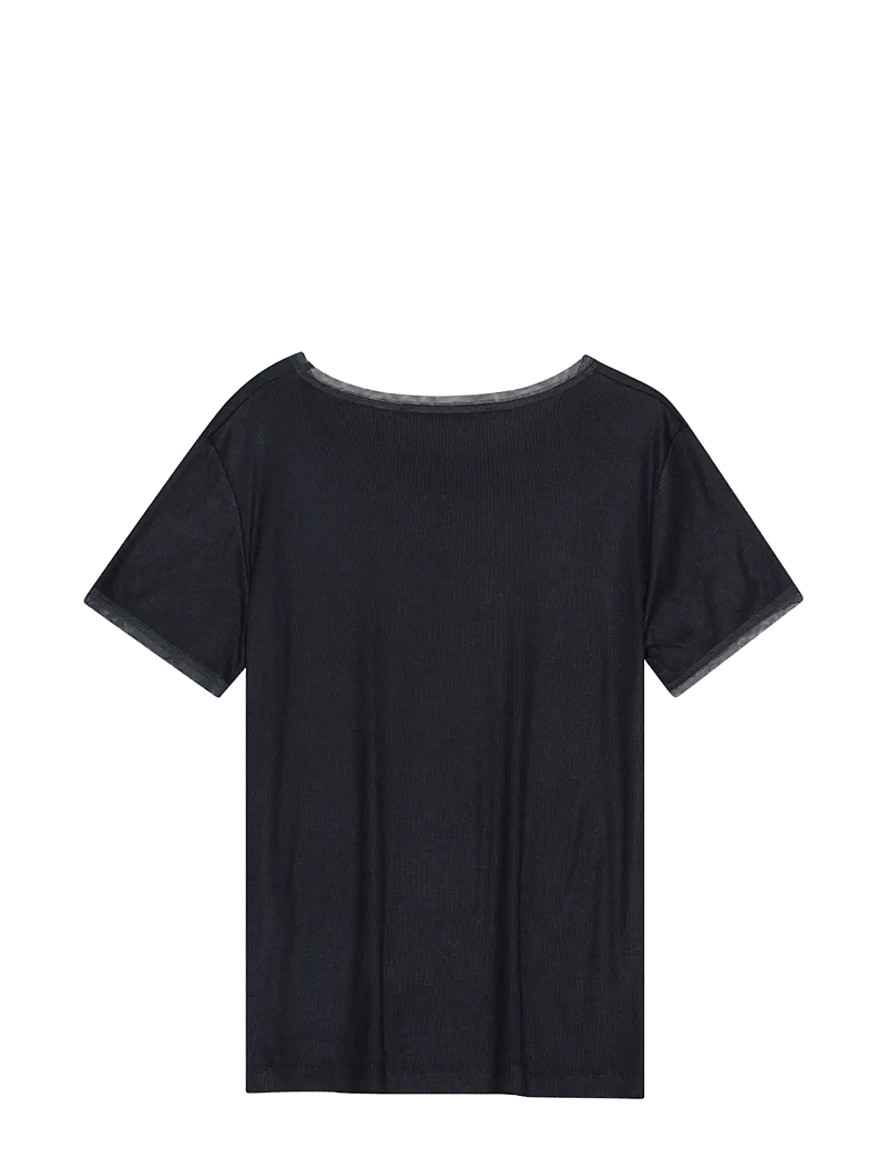 REMAIN Birger Christensen - MESH TRIM TSHIRT - t-särgid - anthracite - 2