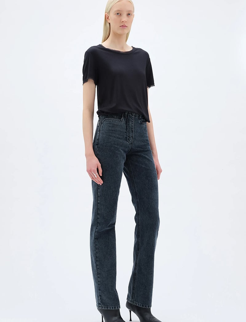 REMAIN Birger Christensen - MESH TRIM TSHIRT - t-särgid - anthracite - 0