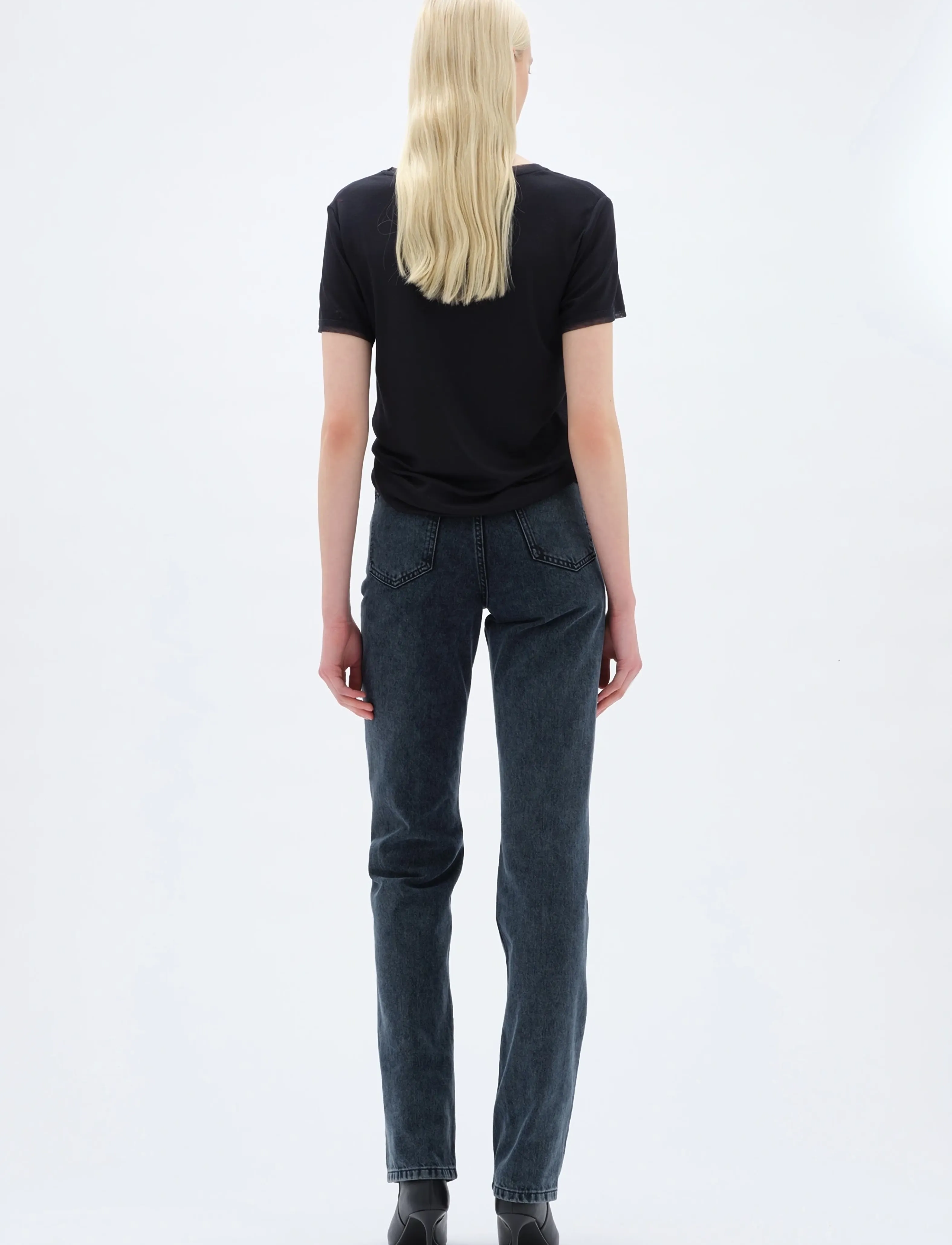 REMAIN Birger Christensen - MESH TRIM TSHIRT - anthracite - 3