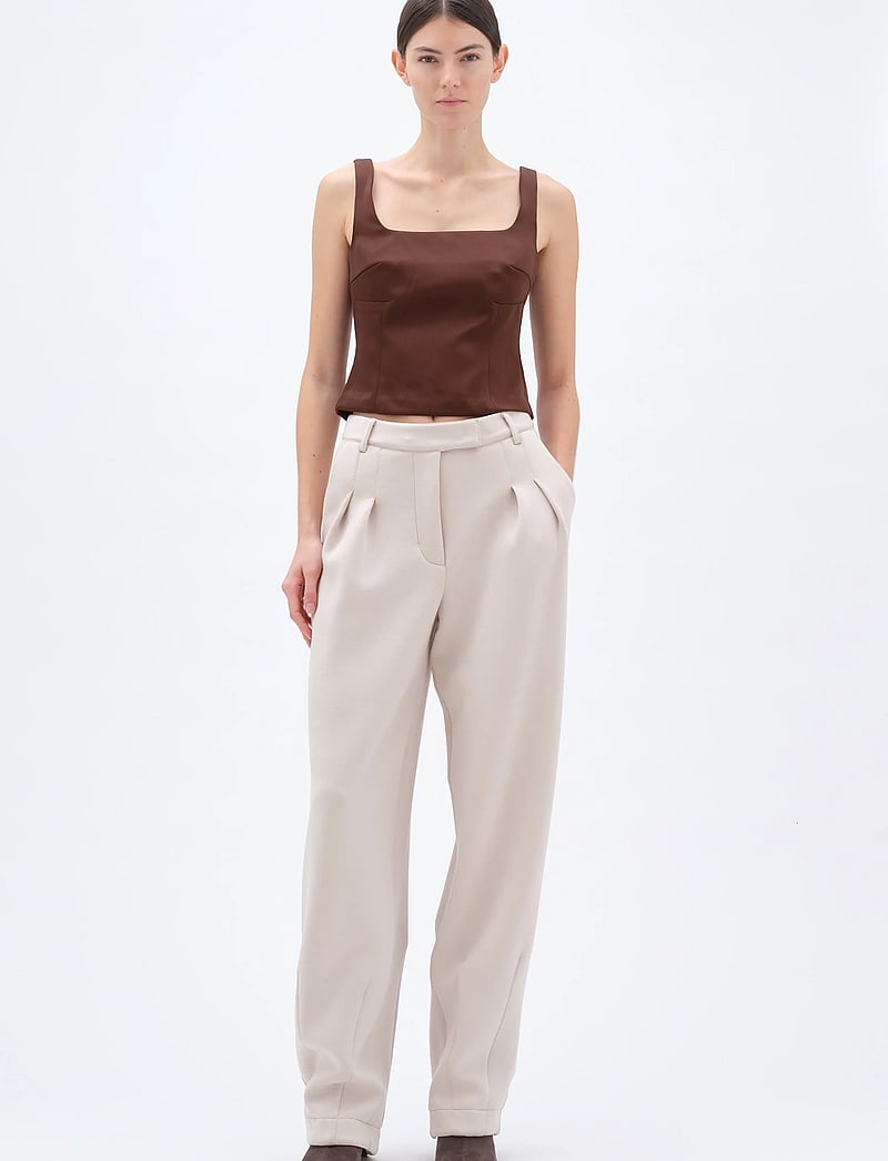 REMAIN Birger Christensen - SOFT COCOON PANTS - barrel trousers - tofu beige - 0