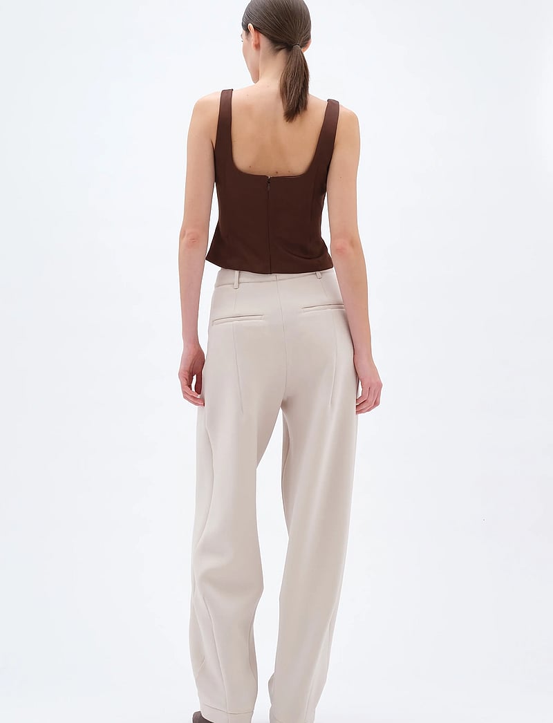 REMAIN Birger Christensen - SOFT COCOON PANTS - barrel trousers - tofu beige - 3
