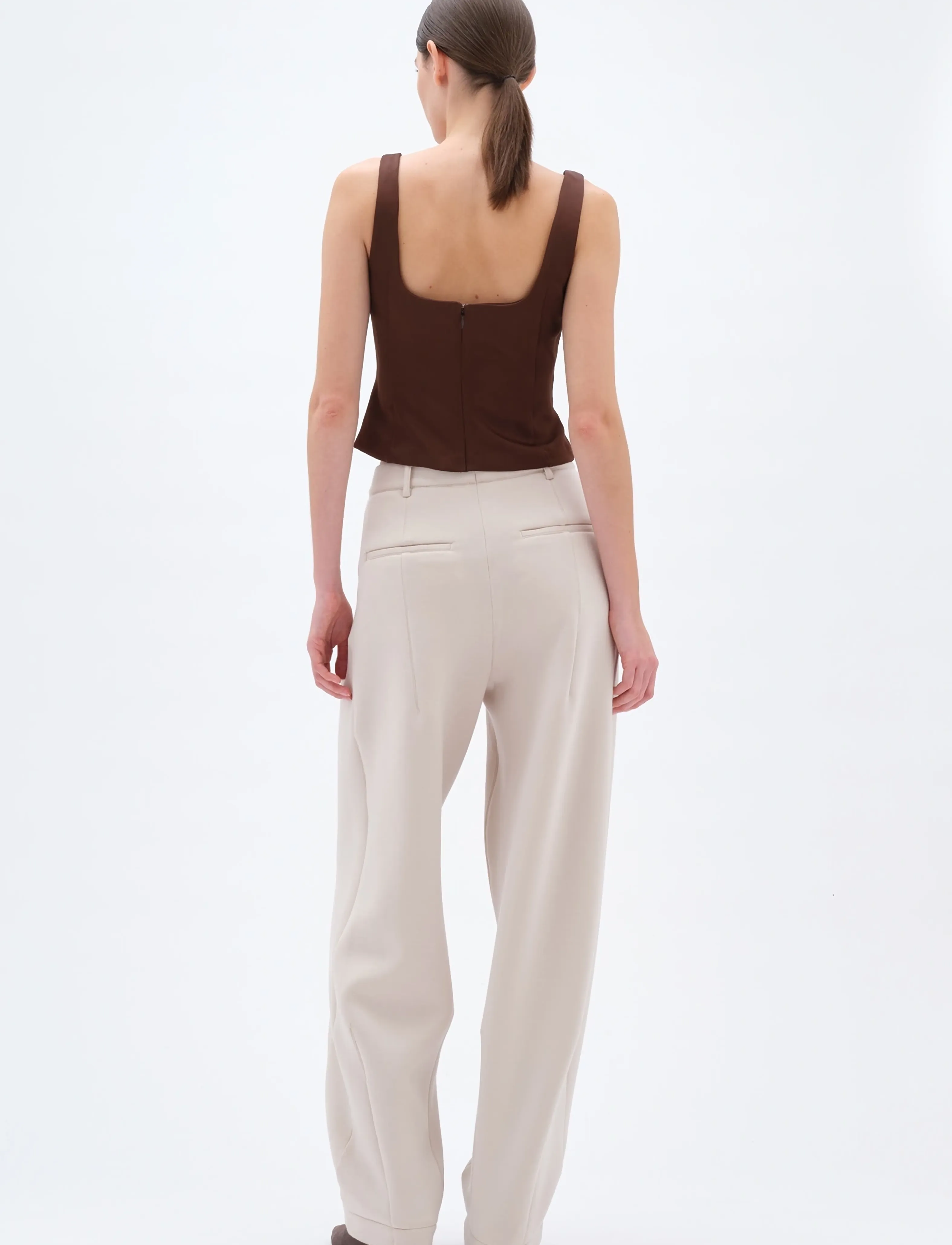 REMAIN Birger Christensen - SOFT COCOON PANTS - "barrel" bikses - tofu beige - 3