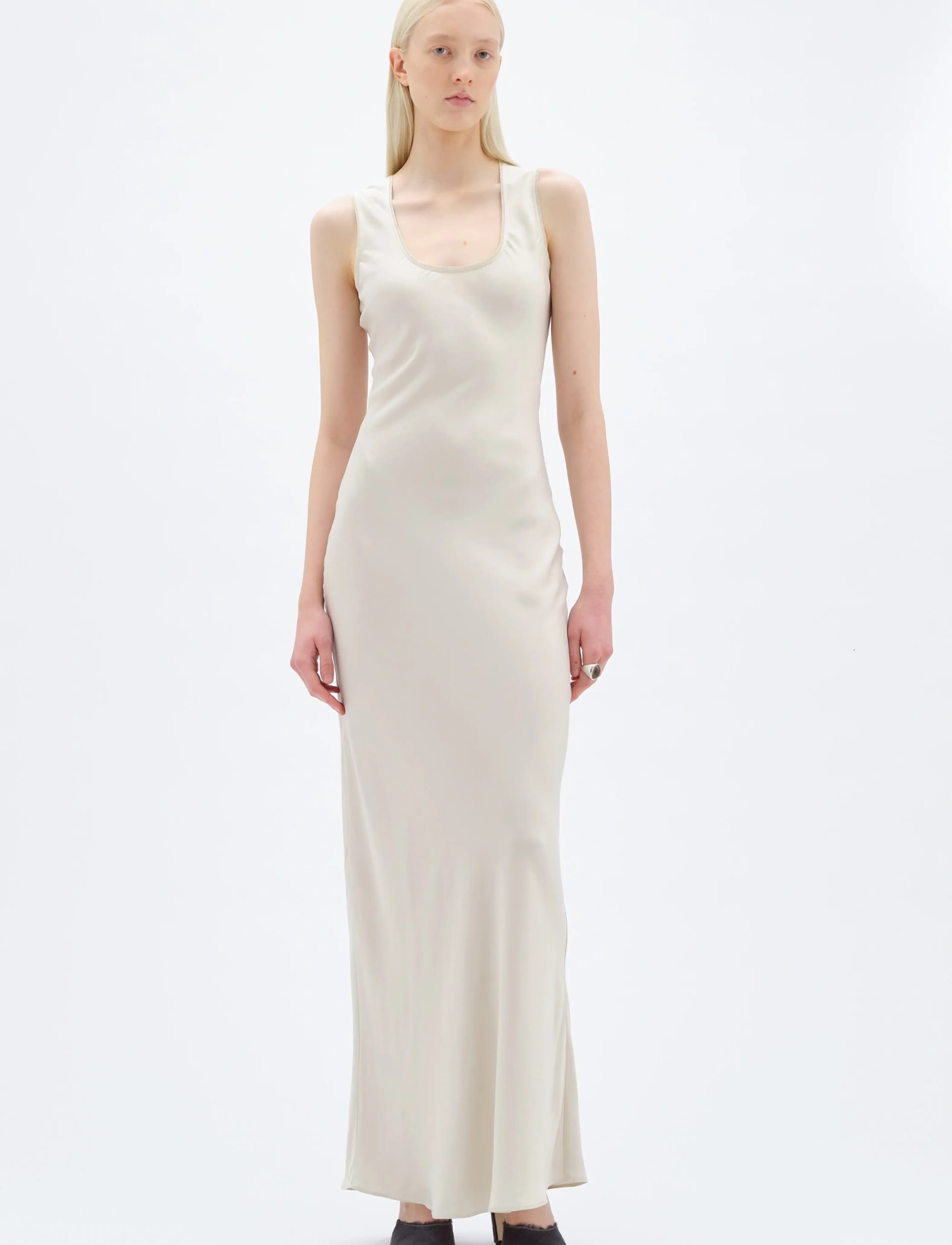 REMAIN Birger Christensen MAXI BIAS CUT DRESS - Partykleider - SILVER GREEN / cream