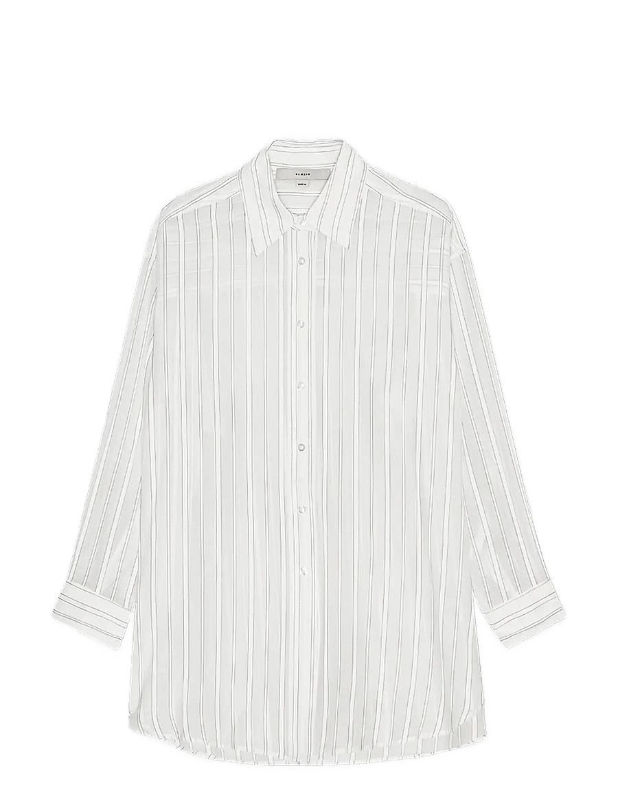 REMAIN Birger Christensen - OVERSIZE SHIRT - pikkade varrukatega särgid - cloud dancer comb. - 1