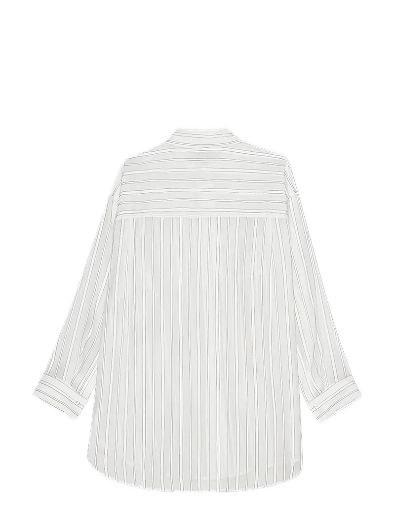 REMAIN Birger Christensen - OVERSIZE SHIRT - pitkähihaiset kauluspaidat - cloud dancer comb. - 2