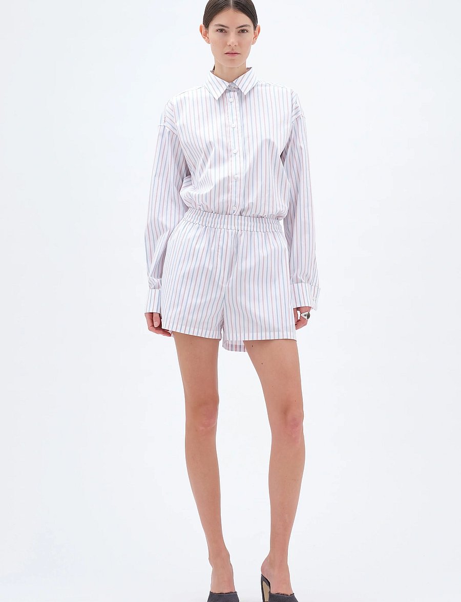 REMAIN Birger Christensen - POPLIN SHORTS - casual shorts - cloud dancer comb. - 0