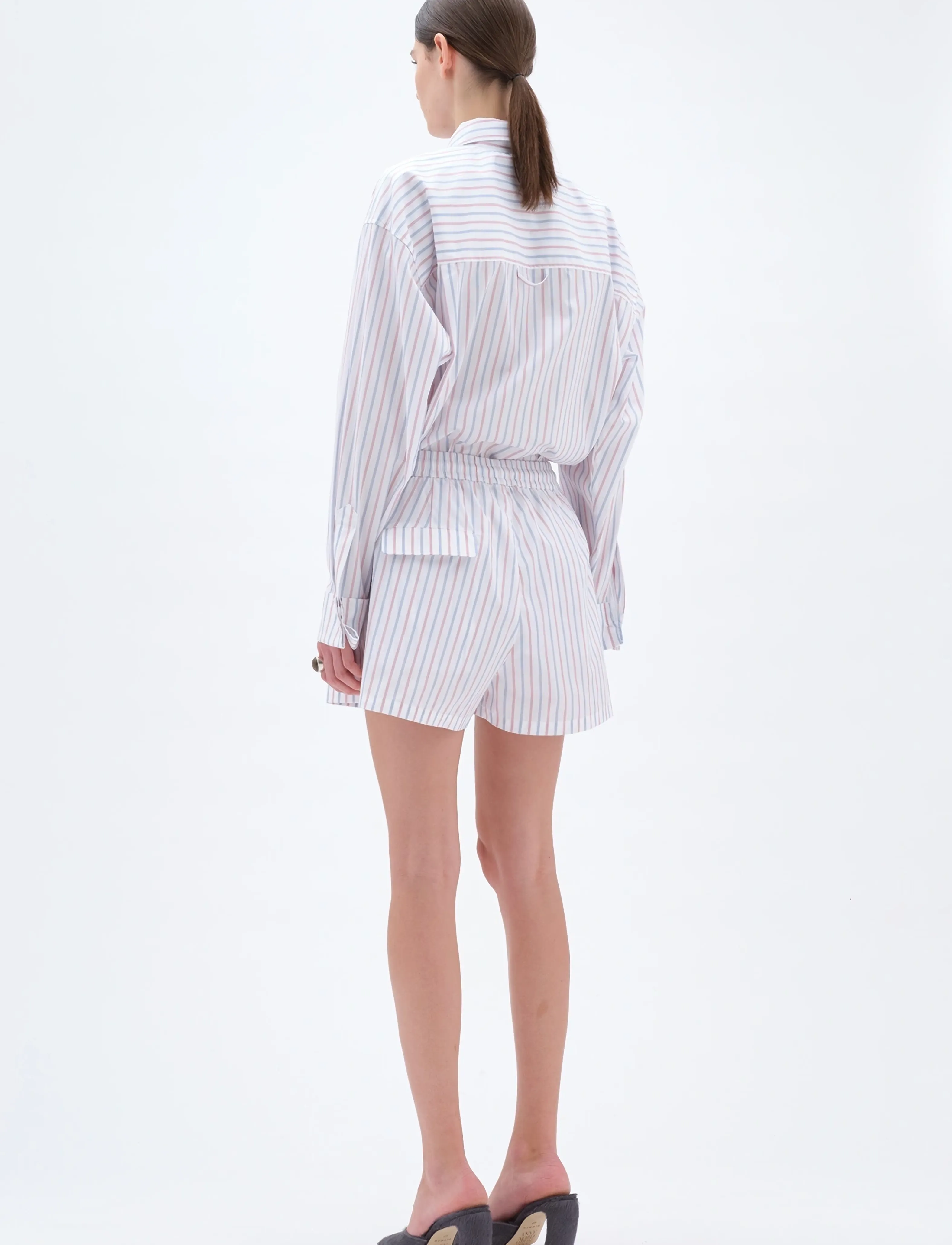 REMAIN Birger Christensen - POPLIN SHORTS - casual shorts - cloud dancer comb. - 3