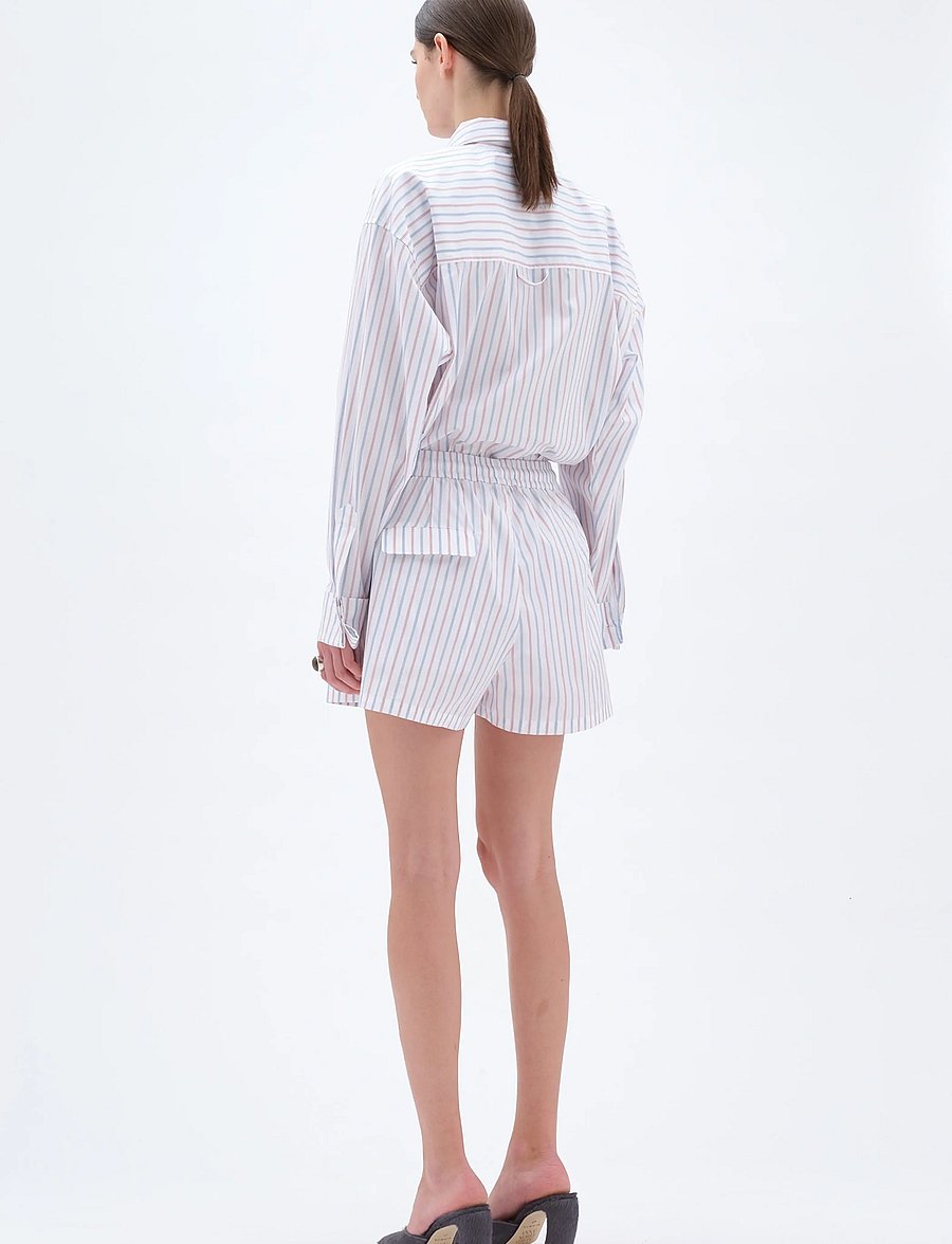 REMAIN Birger Christensen - POPLIN SHORTS - casual shorts - cloud dancer comb. - 3