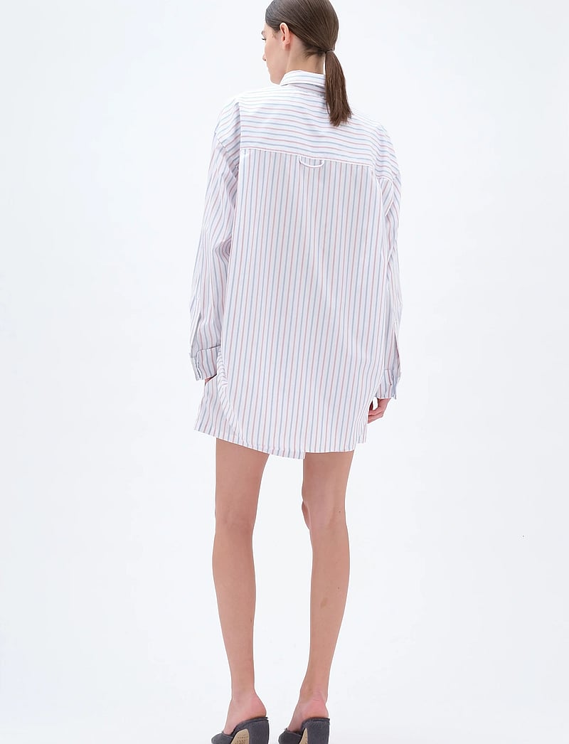 REMAIN Birger Christensen - OVERSIZE SHIRT - long-sleeved shirts - cloud dancer comb. - 3