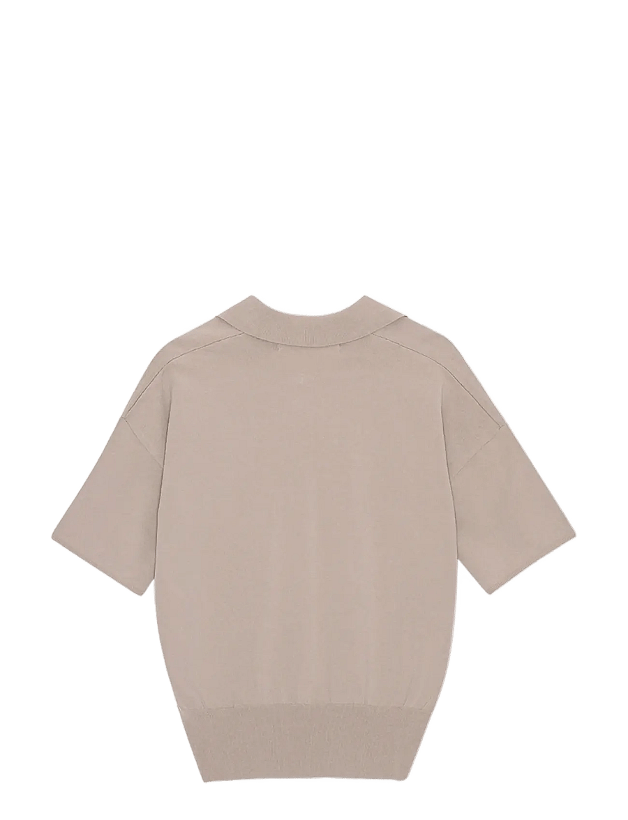 REMAIN Birger Christensen - KNITTED POLO TSHIRT - pullover - oatmeal - 2