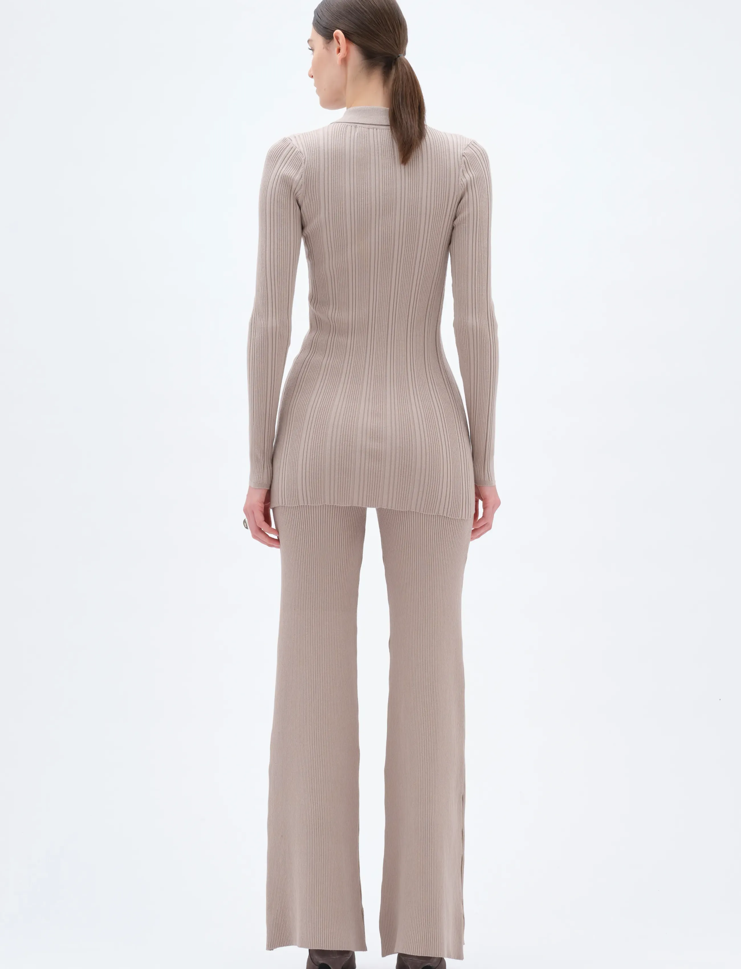 REMAIN Birger Christensen - RIB KNIT CARDIGAN - oatmeal - 3