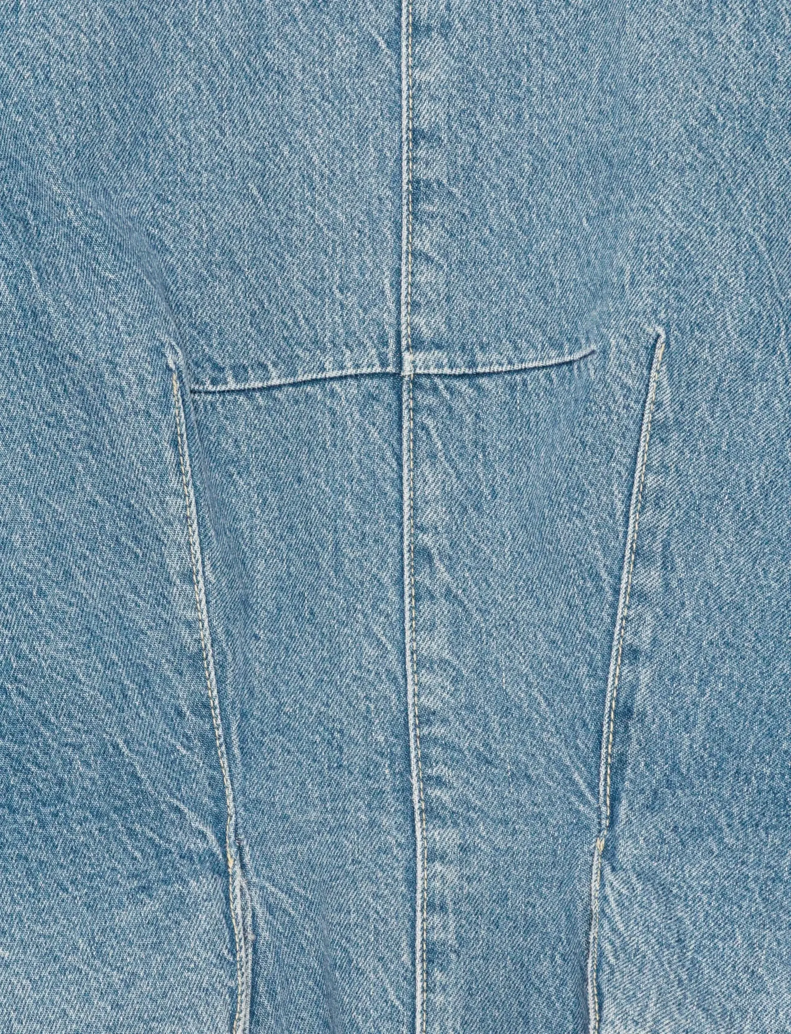 REMAIN Birger Christensen - PEPLUM DENIM TOP - blue mirage - 5