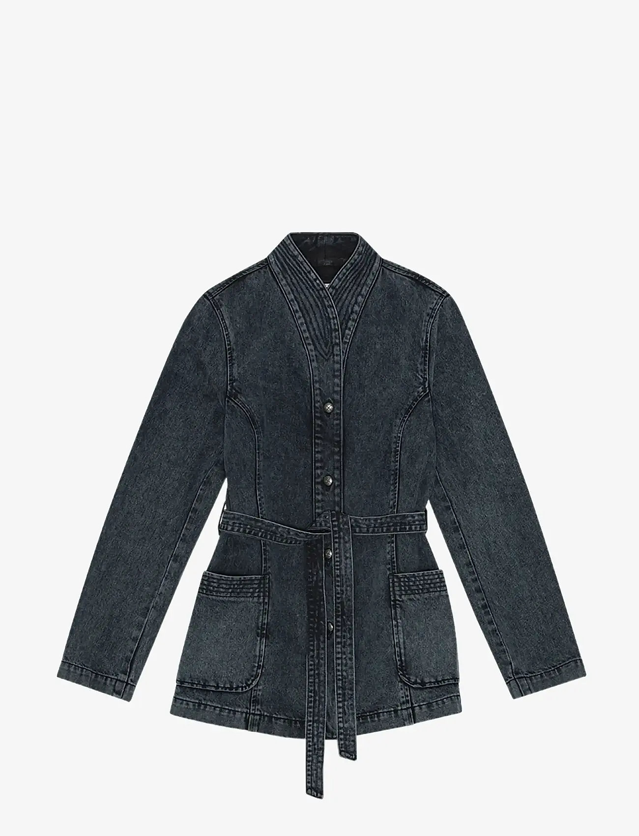 REMAIN Birger Christensen - BELTED DENIM JACKET - denimjakker - black - 1