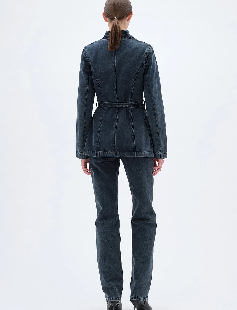 REMAIN Birger Christensen - BELTED DENIM JACKET - denimjakker - black - 3